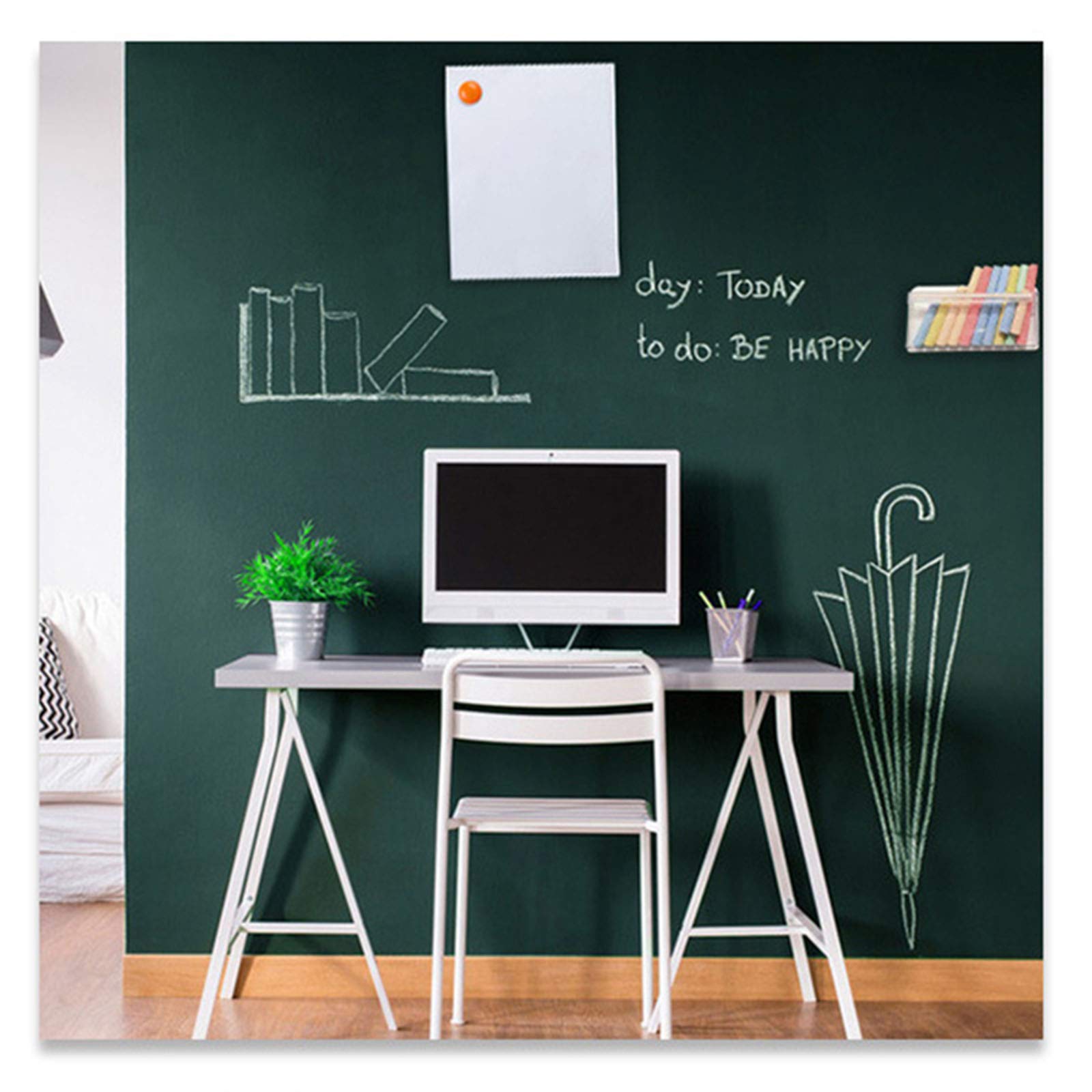 DOITOOL Vinilo Adhesivo De Pizarra Blanca Borrable Y Removible – Lámina De Escritura Para Pared, Ideal Para Dibujar, Aprender Y Organizar En Casa O Escuela