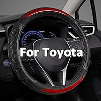 Vista 11 de Funda para Volante GIANT PANDA para Toyota, Funda para Volante de Coche Auto para Toyota Highlander Rav4 Corolla Camry, Tamaño Estándar - Negro