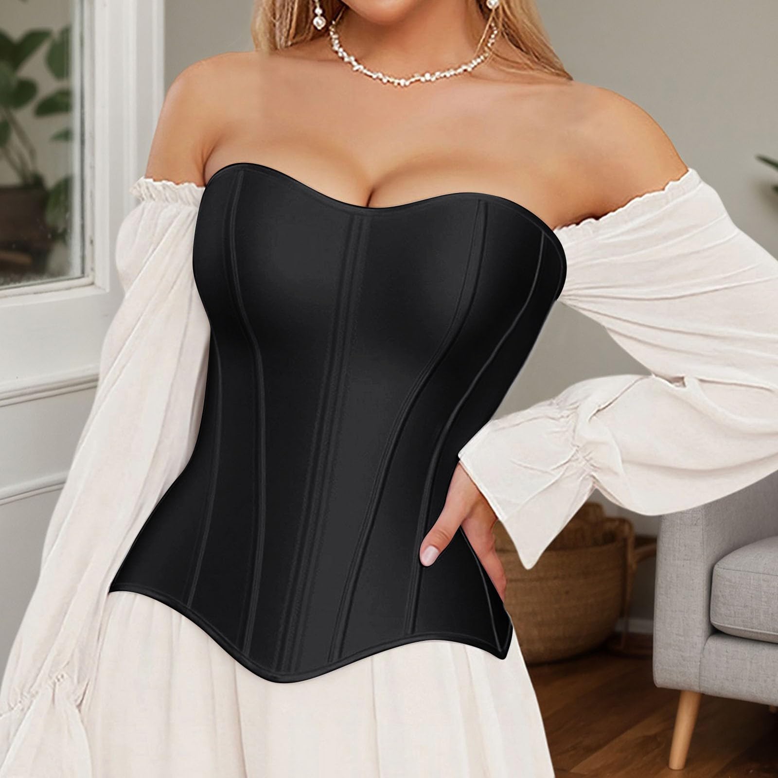 Genérico Blusas Moldeadoras de Cuerpo para Mujer corsé con Cremallera y Cintura Elegante Faja Reductor Abdomen Prenda modeladora Femenina con Soporte Firme