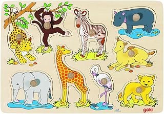 Comprar Goki 57829 Rompecabezas de figuras de Madera, 300 mm, 9 piezas