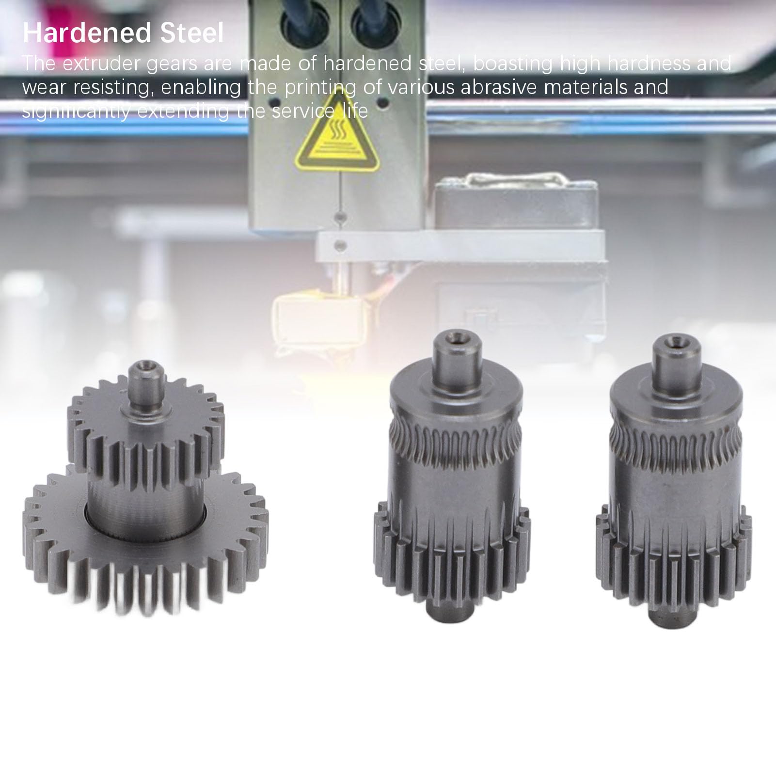 Bewinner Extruder-Zahnradsatz aus Gehärtetem Stahl – Doppelantrieb und Untersetzungsgetriebe für 3D-Drucker der Serie Raise3D Pro2 Pro3 E2, Komplett aus Metall, Verschleißfest