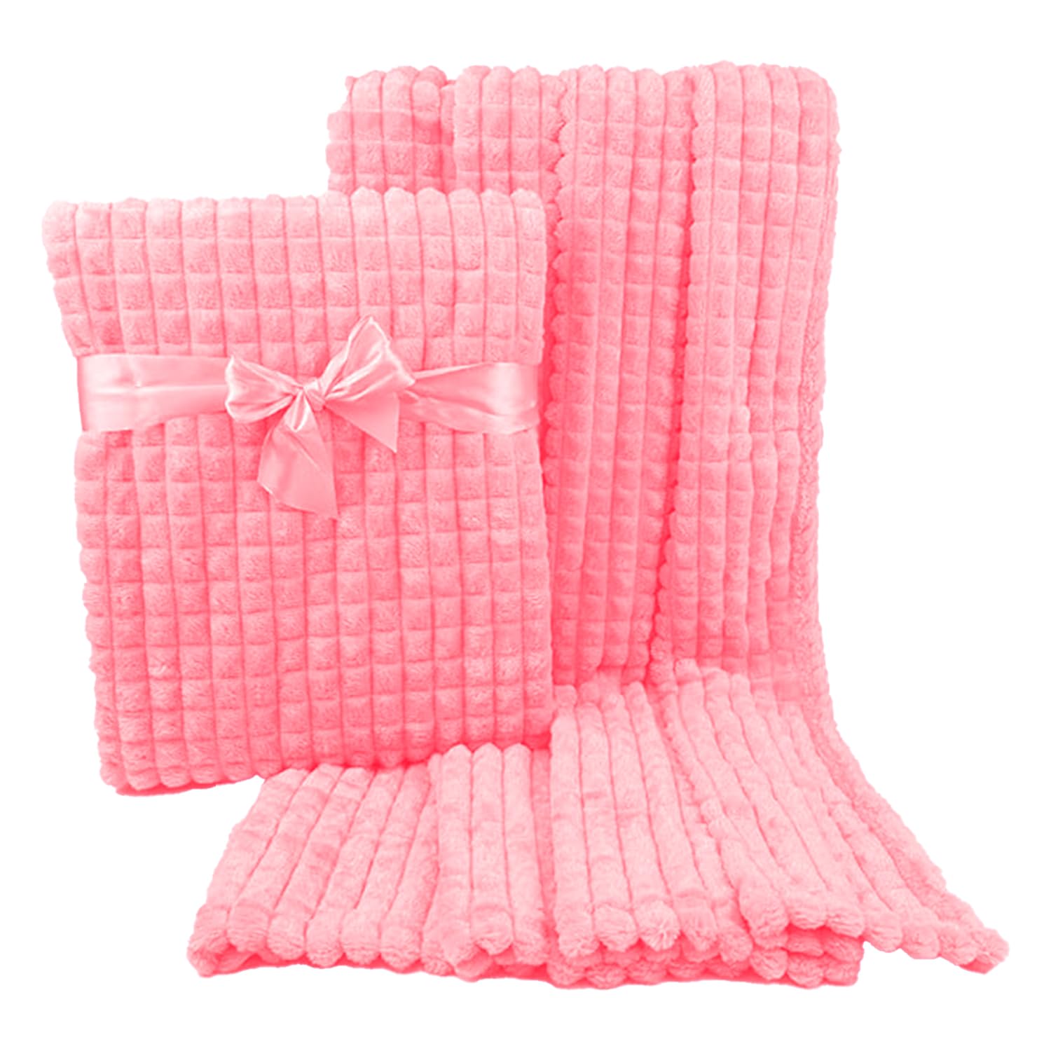Gift Hub Baby Blanket for Newborn | Cellular Soft & Cozy Baby Blanket | Ideal for Baby Boys & Girls Swaddling, Stroller, & Nursery Use | Available in Multiple Designs and Colours | Square Pink