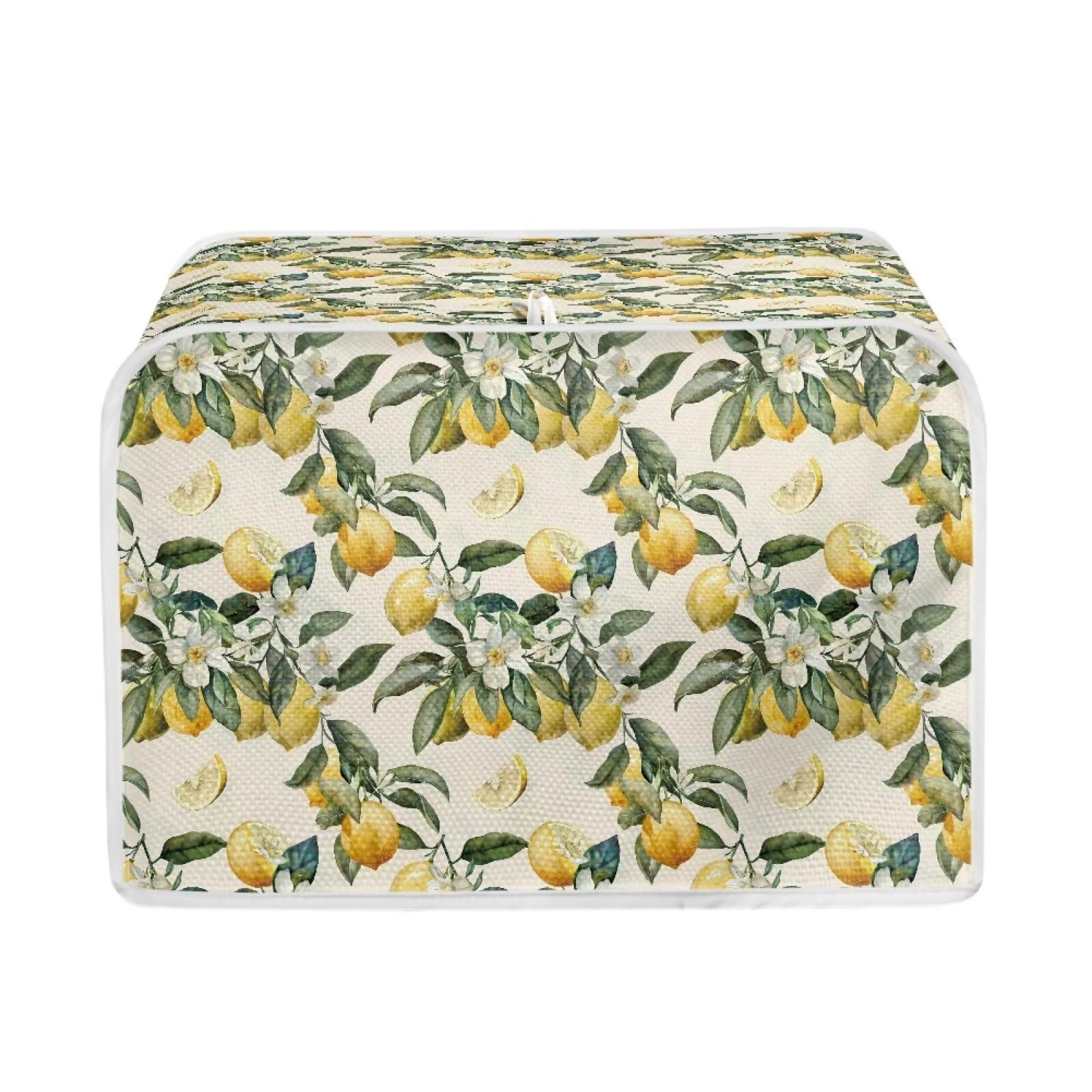 Talayituse Lemon Flower Print 2 Slice Toaster Covers Dust Protection Bread Maker Covers Toaster Oven Cloth Cover Kitchen Accessories Washable Appliance Cover with Handle