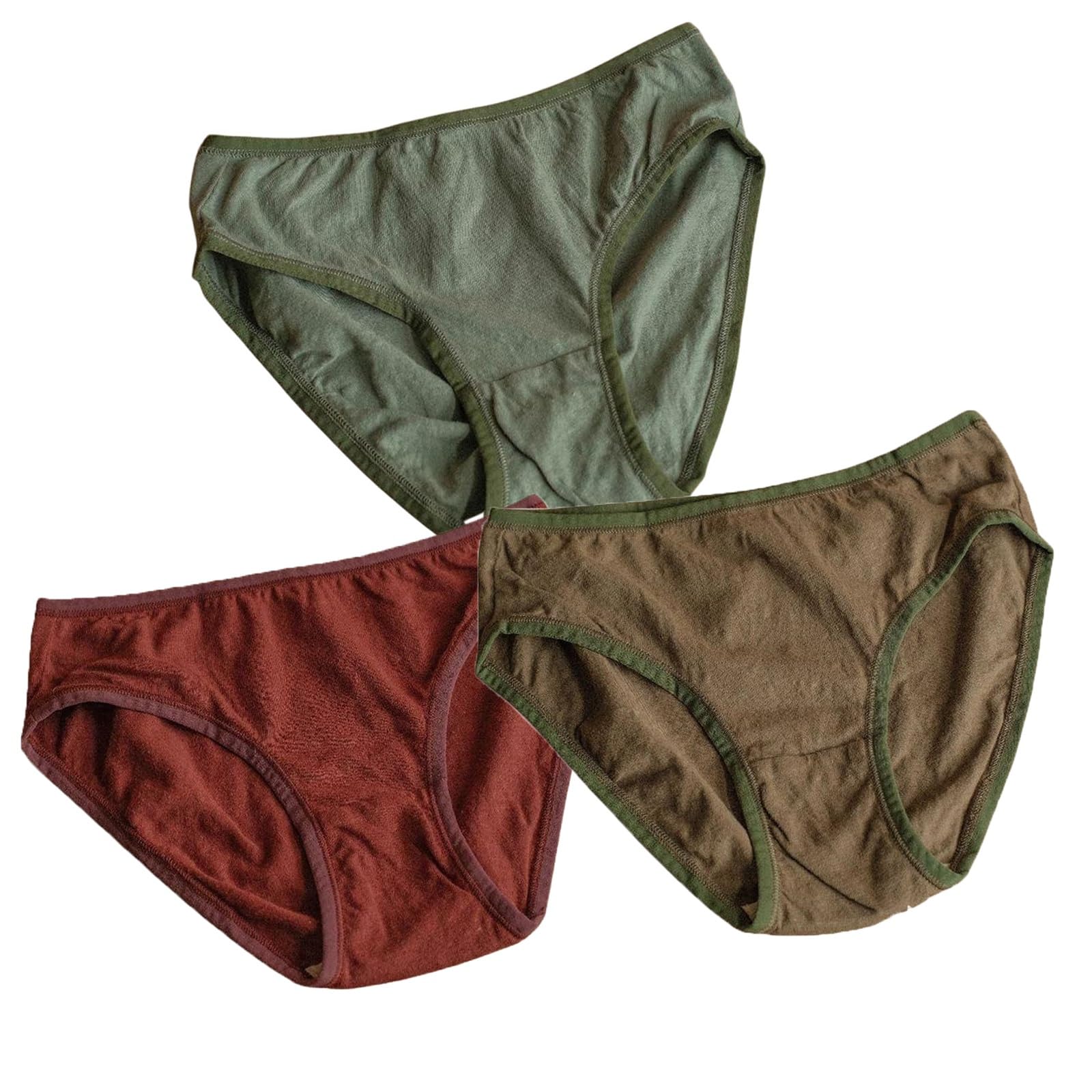 Lot de 1/2/3 sous-vêtements en Coton Et Lin pour Femmes, Teints À Base De Plantes Culottes Taille Moyenne Tendance Culottes De Voyage pour Tous Les Jours
