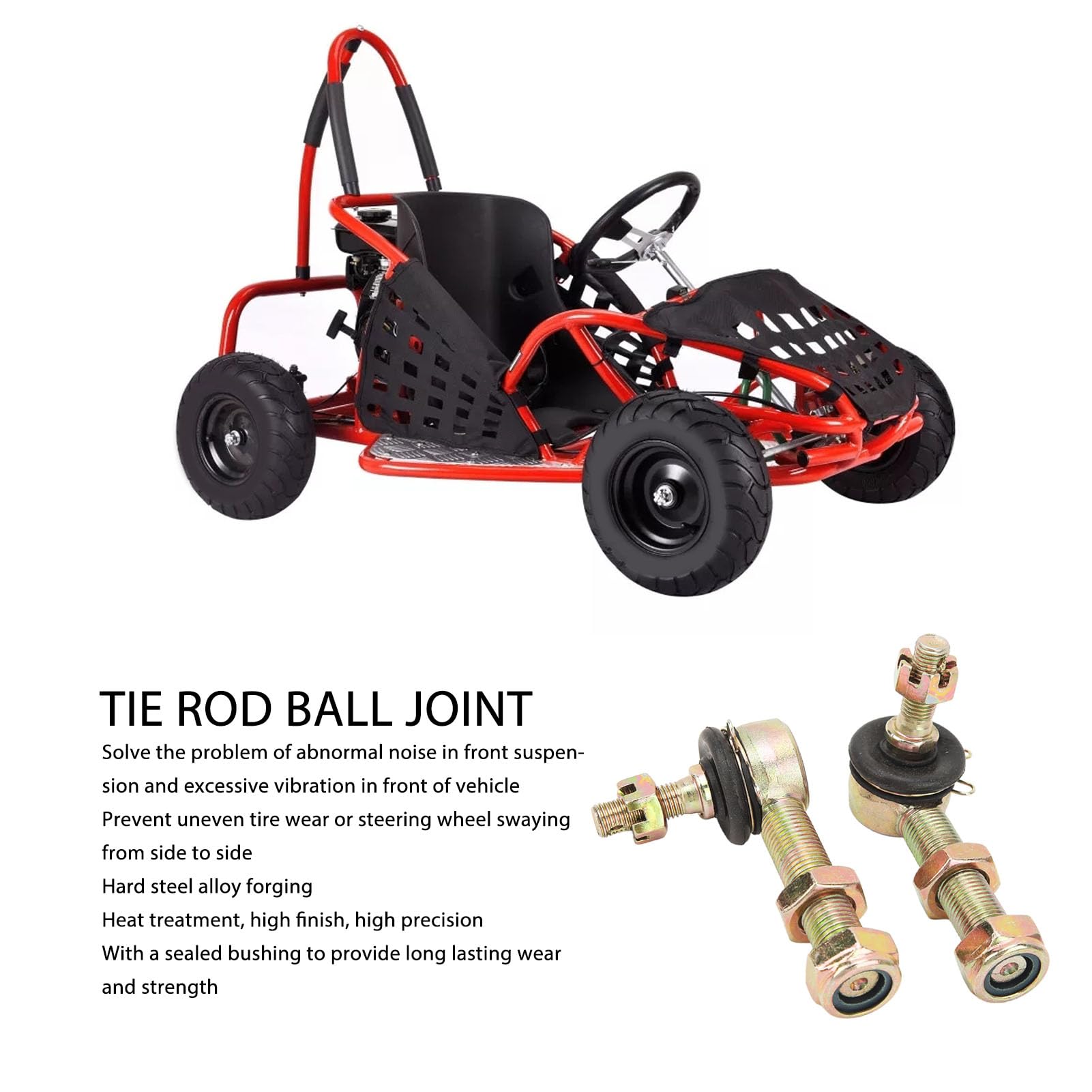 Kit de Rotule en Alliage D'acier M10 M14, 2 Pièces, pour 50cc, 70cc, 90cc, 110cc, 125cc, Quad Dirt Bike, ATV, Go Kart