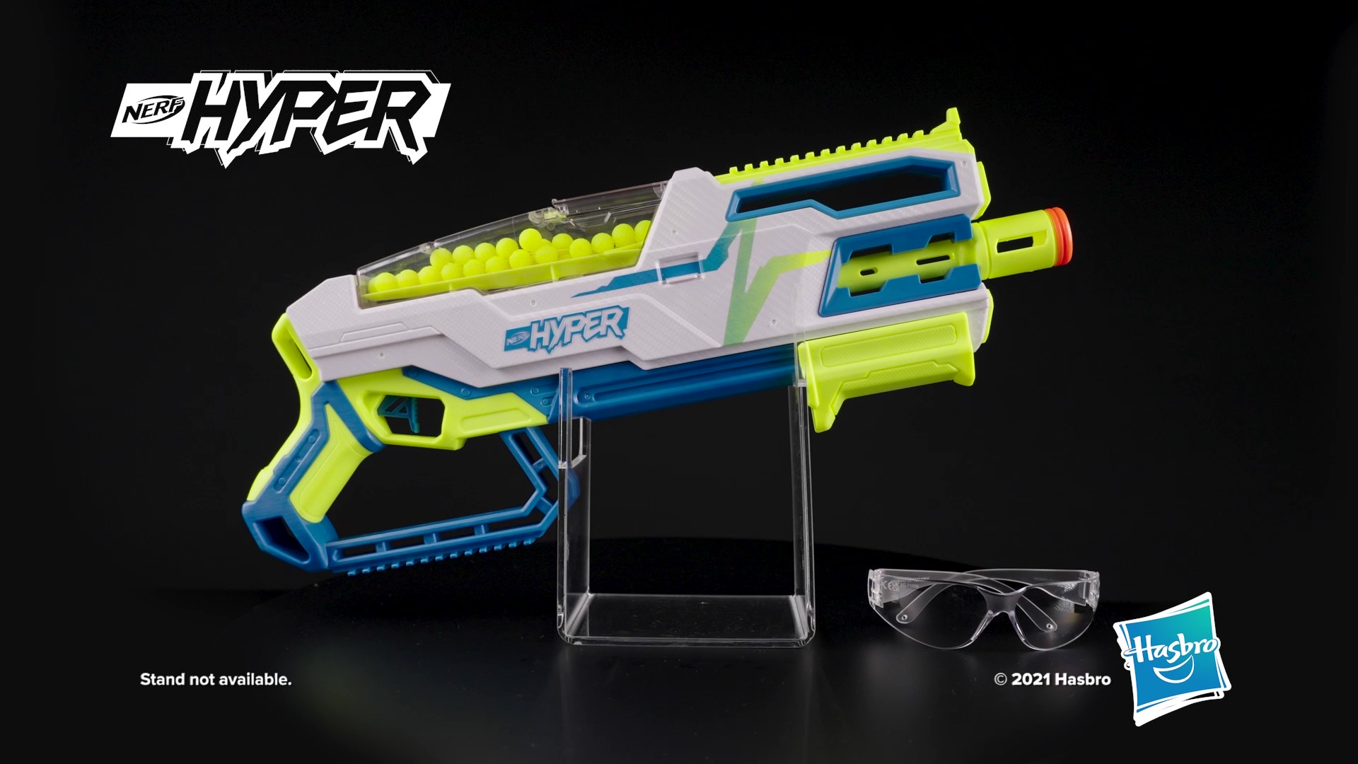 Blaster Nerf Hyper Rush-40 à Pompe - Vitesse Jusqu'à 110 FPS, Capacité 40 Billes, 30 Billes Incluses + Lunettes