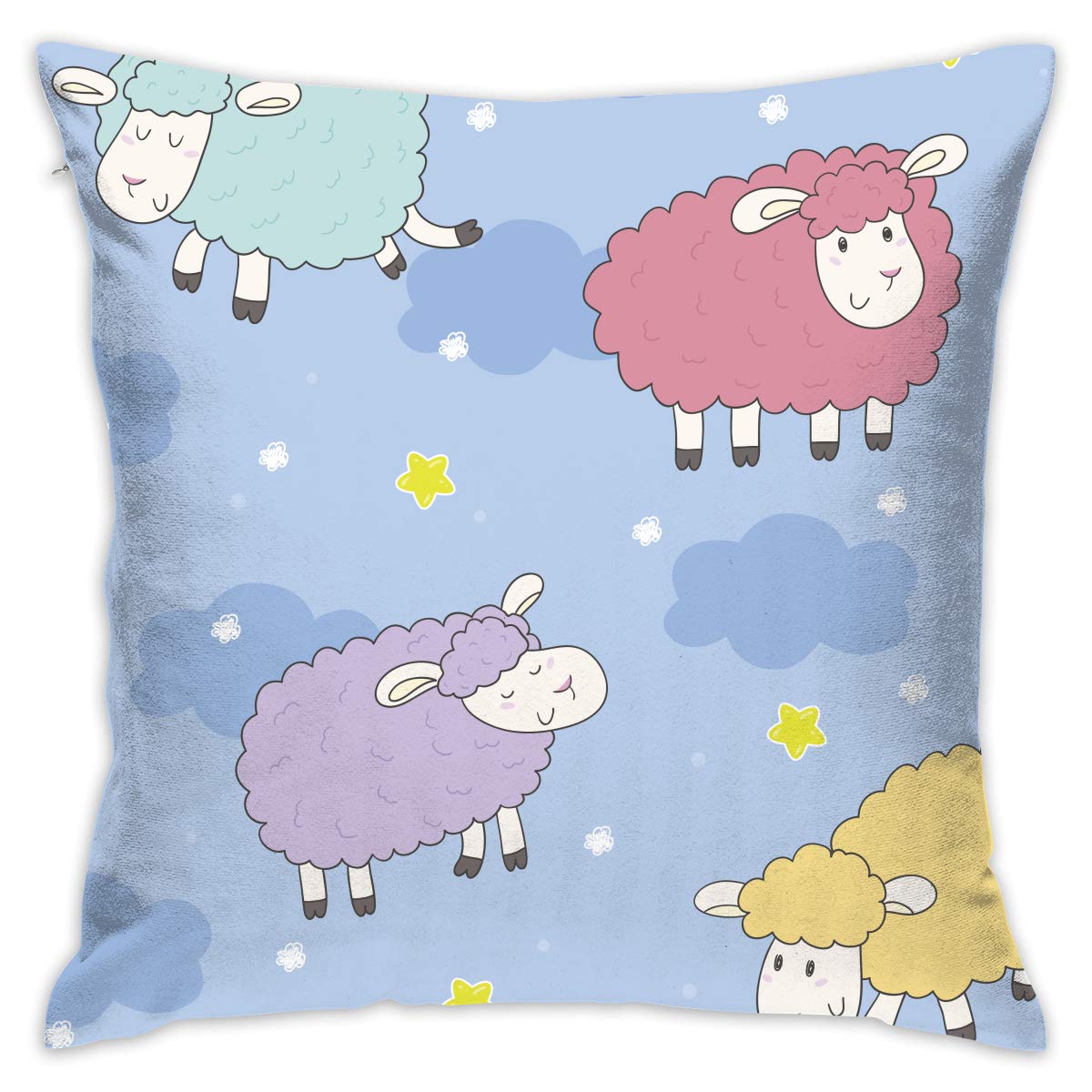 Amazon Co Jp クッションカバー 羊 ブルー 子供 背当て 抱き枕カバー 可愛い おしゃれ 綿100 座布団カバー ソファー ベッド 車 インテリア 部屋飾り 北欧デザイン 正方形 角型 プレゼント 45 45cm Bolaco Home Kitchen