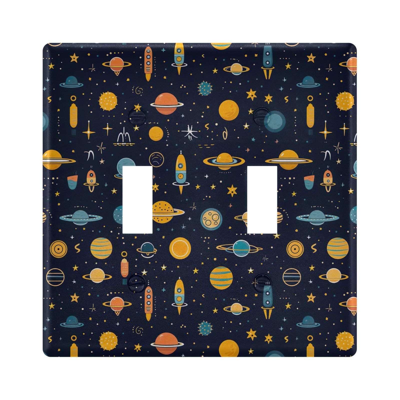 UMIRIKO Space Planet Rocket Light Switch Cover Plate Covers Decorative Double Toggle Home Decor 202b3342