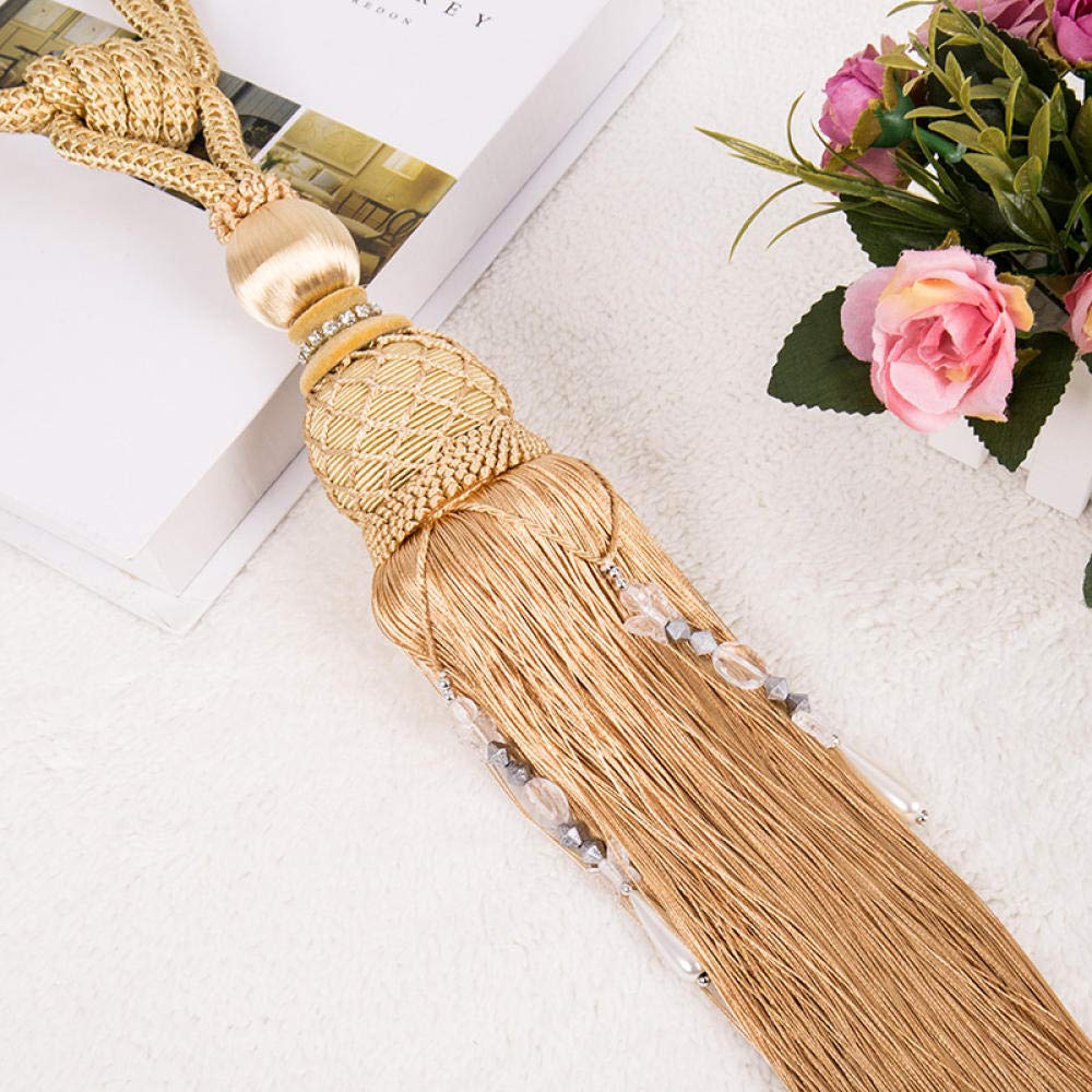 Fermatende con Nappe, 2 Pezzi, Ornamenti in Pizzo per Tende, Pallina per Appendere Tende, Corda con Nappe, Nappe Appese/Arancione