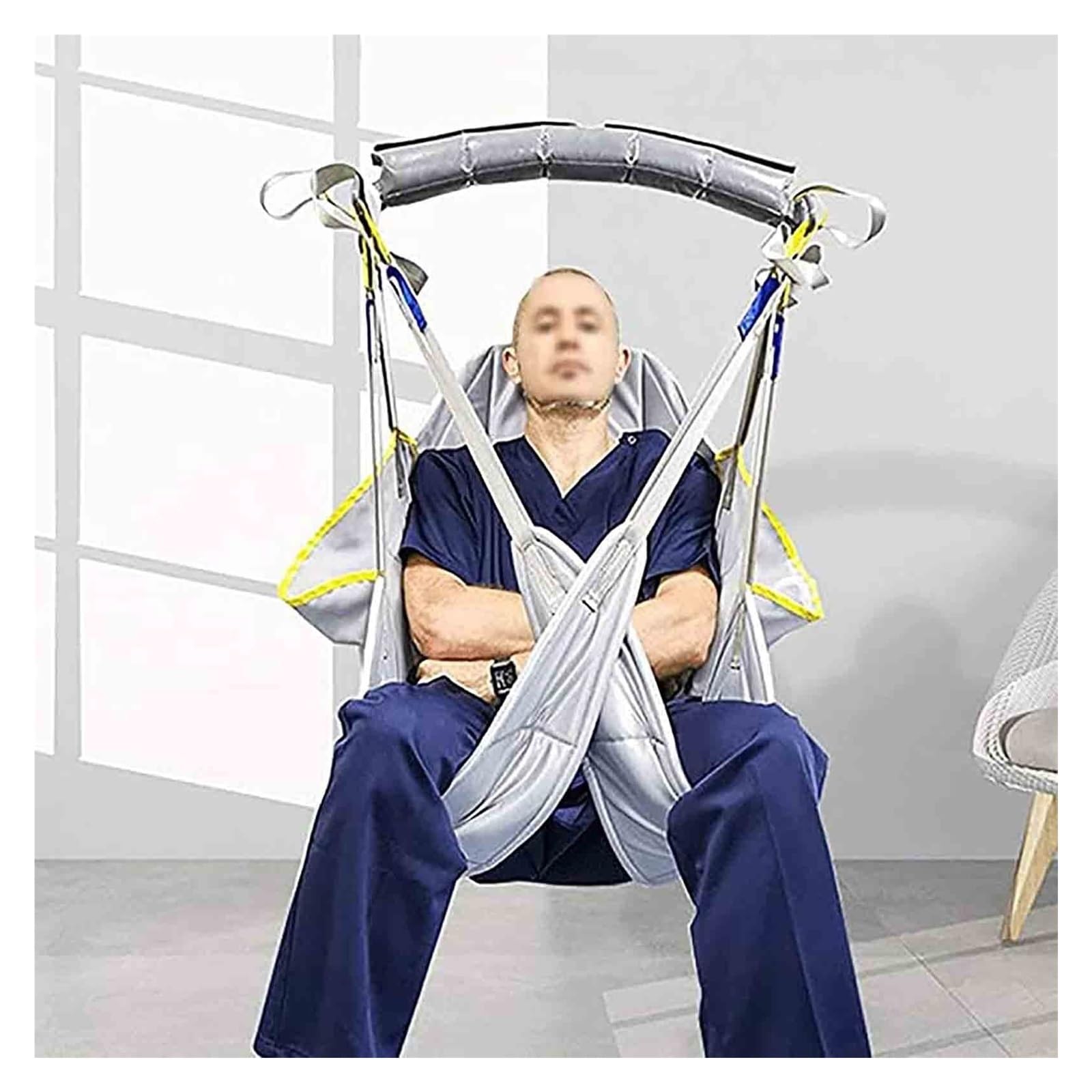 Hebe- und Transfergurt für Patienten | Toilettengurt mit Beinschlingen & voller Rückenstütze | Verstellbar für Stehtraining und Toilettengang | Bis 230kg