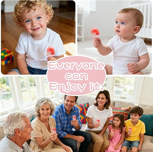 Miniatura 7 de Moldes de silicona para paletas de bebé con palitos, 6 cavidades mini moldes de paletas de leche materna para niños pequeños para dentición, molde