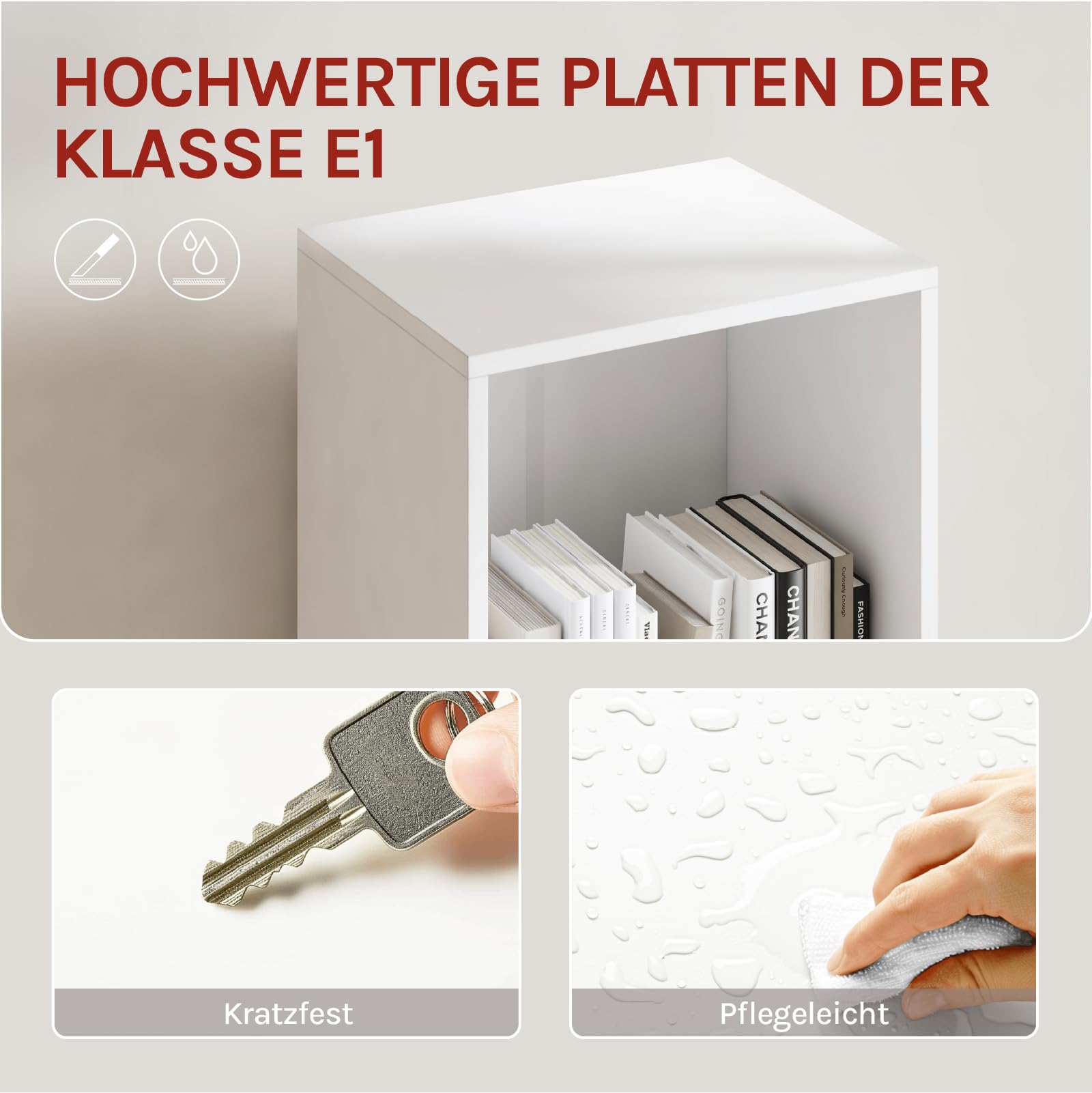 WOLTU Bücherregal Standregal mit Schubladen und Tür, Büroregal, Aufbewahrungsregal, Weiß, 30 x 158 x 24 cm