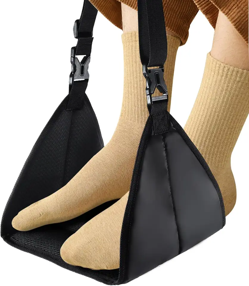 Portabelt justerbart flygplansfotstöd