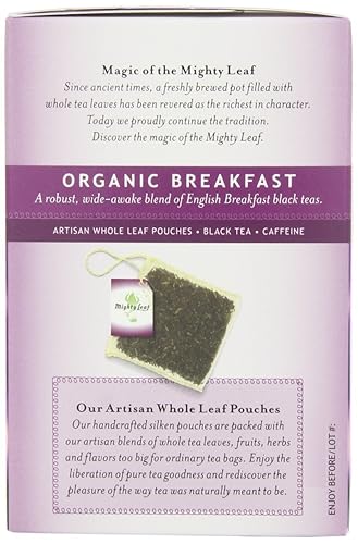 Miniatura 3 de Té Mighty Leaf, orgánico, bolsas con hojas enteras, 1.32 onzas, 15 unidades