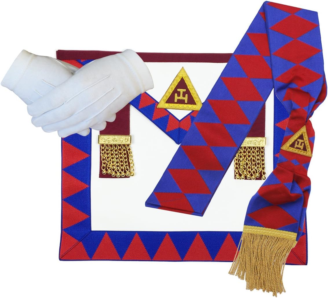 Unique RegaliaUnique Regalia Masonic Royal Arch Principal Apron,Sash,Gloves Set