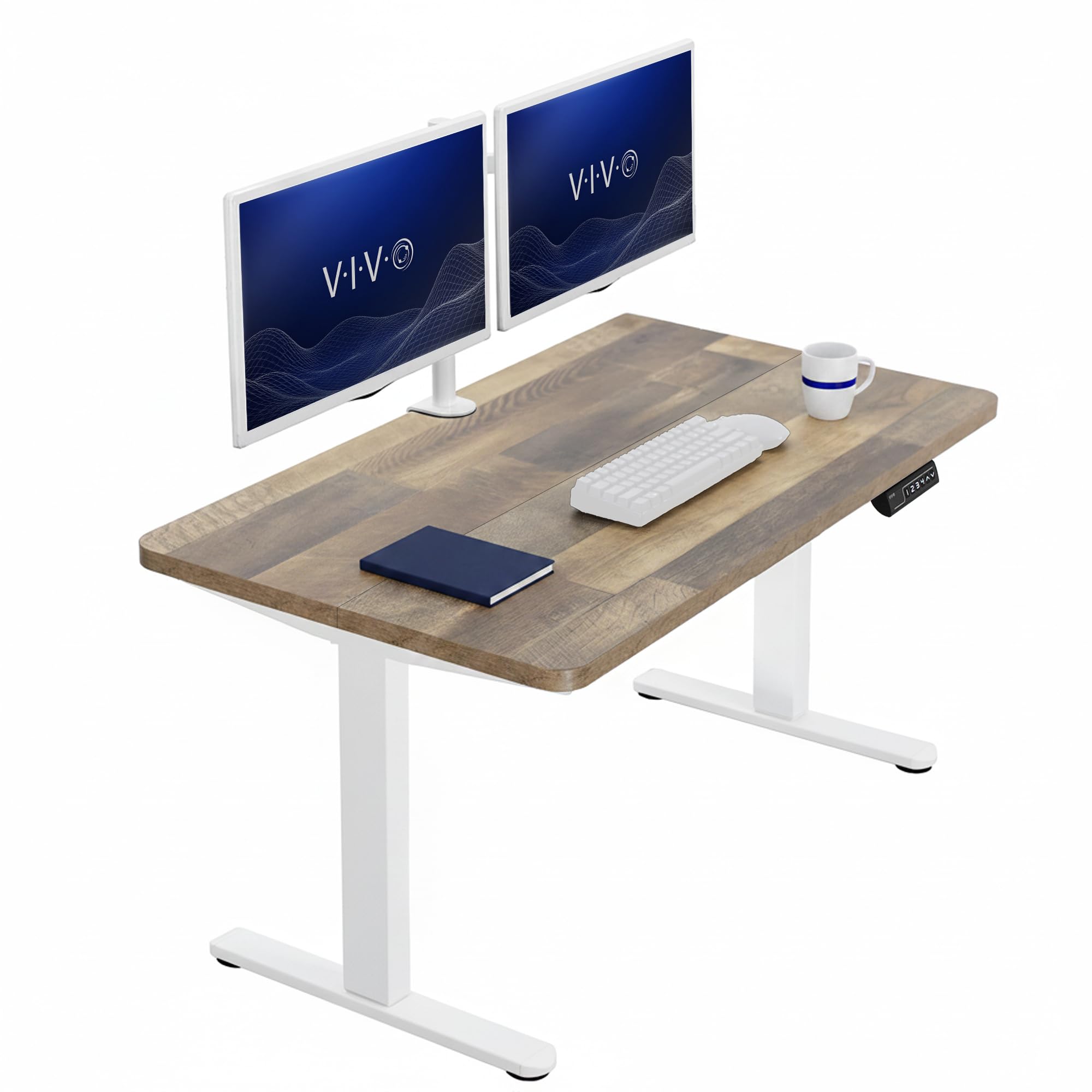 VIVO Reclaimed Wood 43 x 24 in Standing Desk, DESK-KIT-1W4P