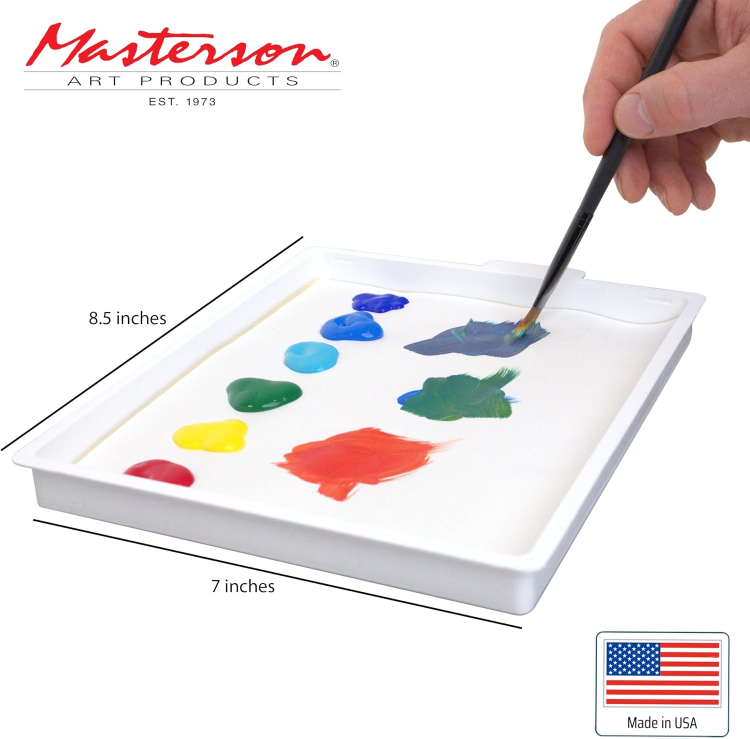 Masterson Sta-Wet Handy Palette Airtight Paint Palette Keeps Paint Fresh for Days, 8.5 by 7 Inches, Made in USA