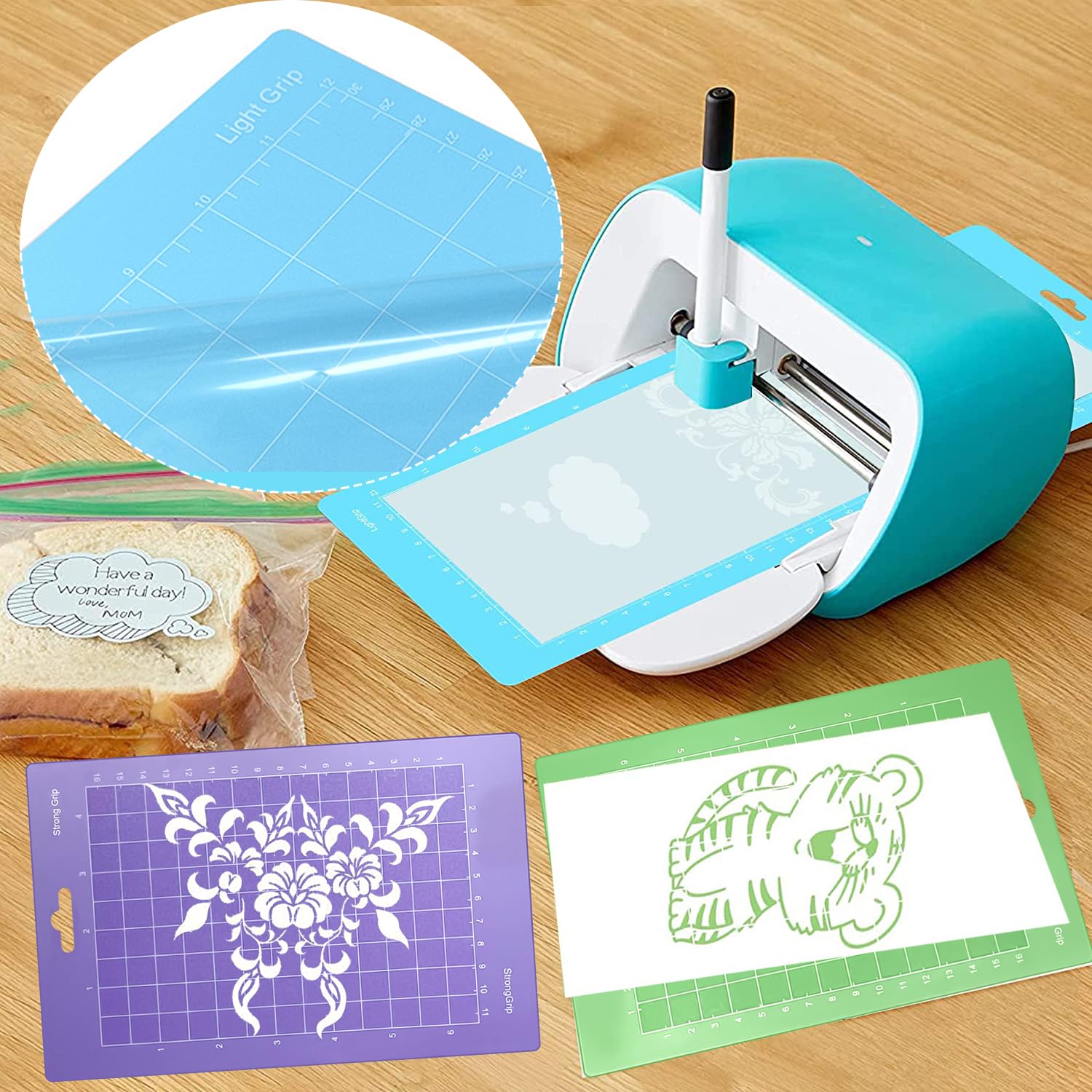 Tappetini da Taglio per Cricut Joy XUHN, 6 pezzi, PVC, Standard Grip, LightGrip, StrongGrip, 5,5 x 14 pollici e 5,5 x 8,5 pollici