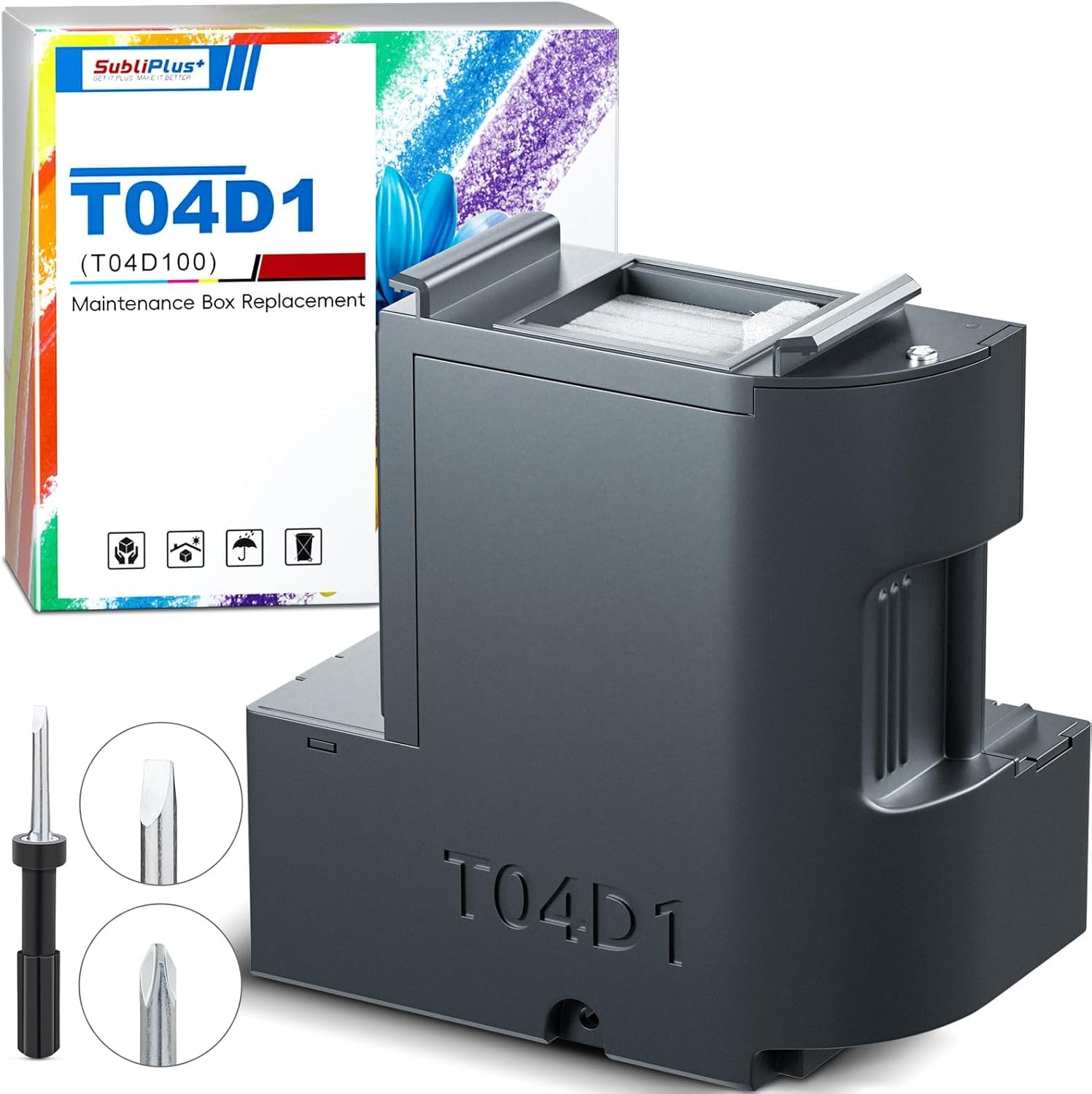 T04D1 Boîte de maintenance d'encre Epson, compatible avec les imprimantes Epson Ecotank ET-15000 ET-3850 ET-4850 WF-2960 XP-5200 ET-4856 ET-3750 XP-5105 XP-5100 WF-2860