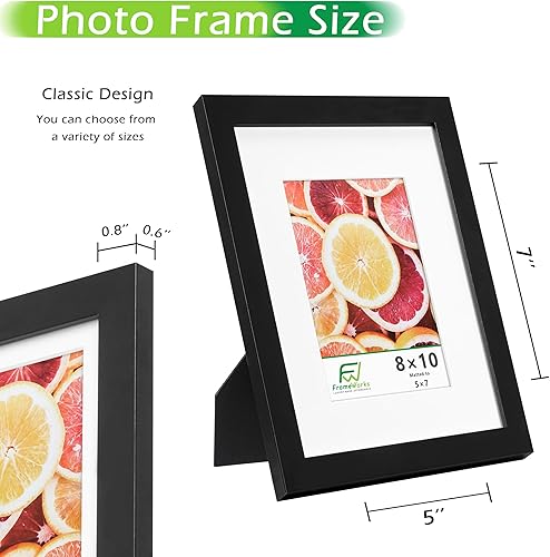 Miniatura 10 de FrameWorks Marco de fotos clásico de madera de 12 x 12 a 8 x 8 pulgadas, vidrio templadoroble natural, paquete de 2 unidades
