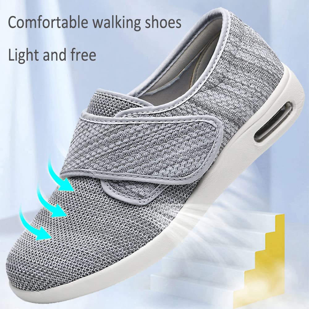 Donna Ortopedica Scarpe Diabetiche Edema Scarpe Swollen Piede Antiscivolo Traspirante Scarpa Ortopedica per i Pazienti Diabetici Scarpe da Passeggio Ortopediche,Nero,39EU