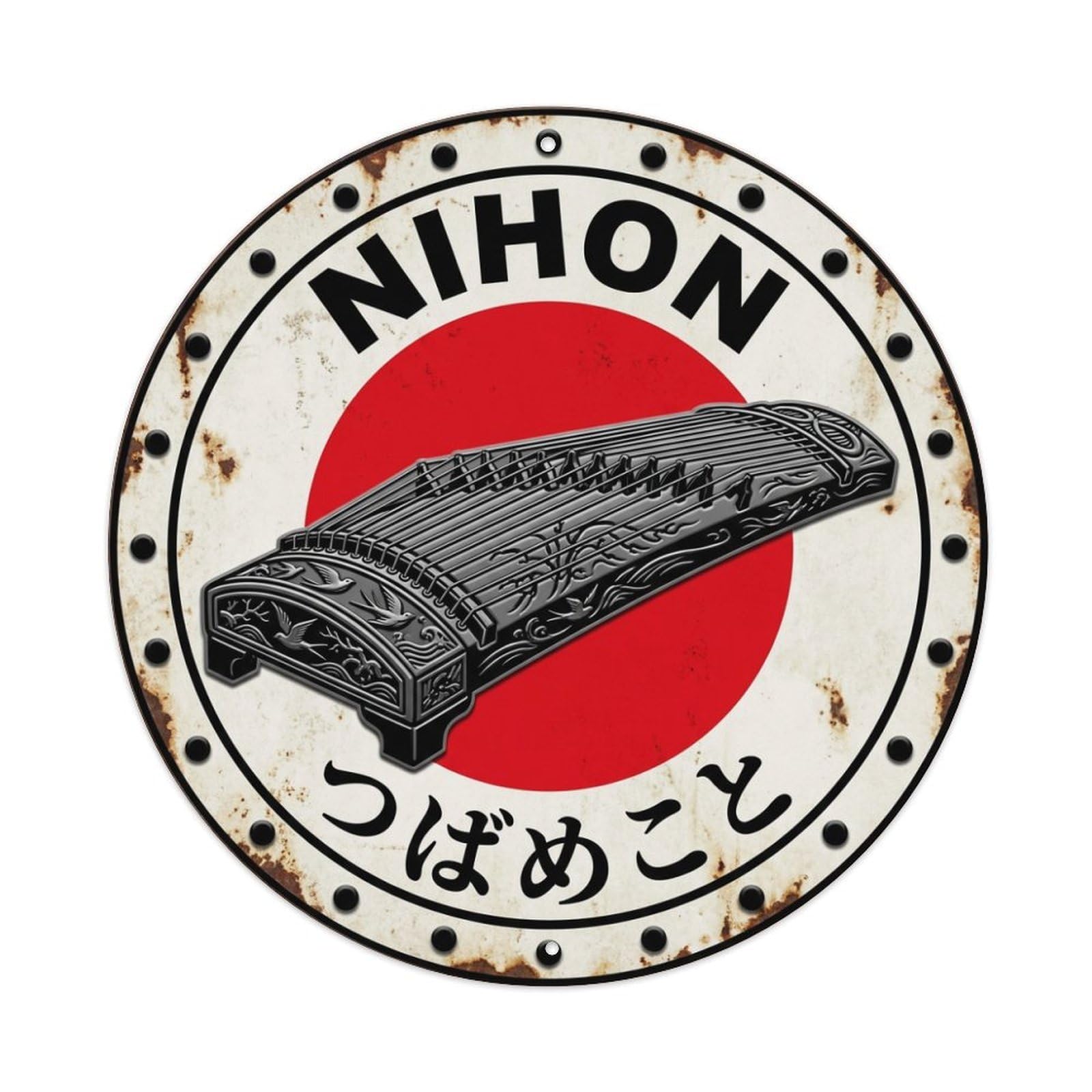 Galvaxio Style Swallow Koto Nihon Flying Bird Historic Metal Tin Sign