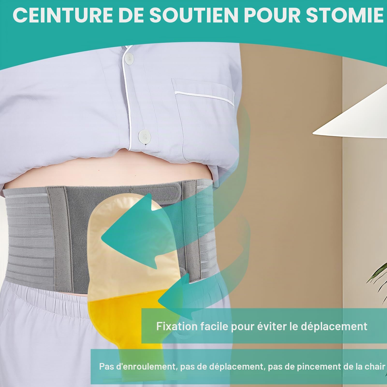 1 PCS Ceinture De Stomie Pour Homme & Femme, Ostomy Belt Gris Foncé de 13 cm de Large, Ceinture De Maintien Pour Le Soutien De Sac De Colostomie Prévenir Hernie Parastomal, M | Bandage de stomie réglable, universel, protection de ceinture de colostomie, a