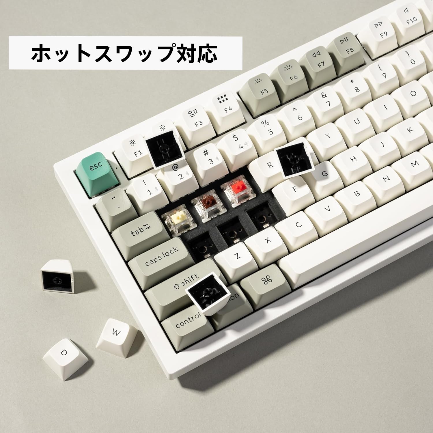 Keychron Q6 Max QMK/VIA Tastiera Meccanica Cablata Bluetooth Wireless /2.4 GHz/USB-C, Manopola programmabile RGB LED Hot-Swappable Gateron Red Switch per Mac Windows Linux - Bianco