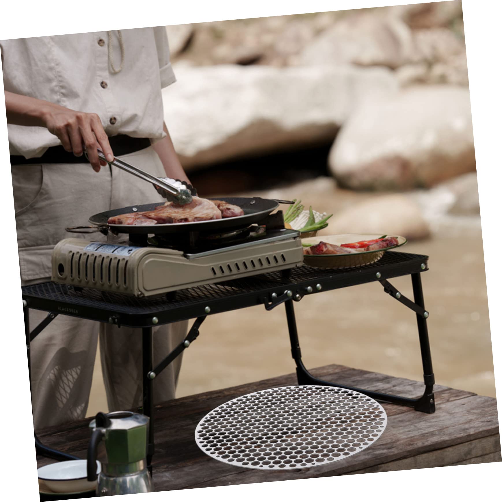 Filet de barbecue rond en acier inoxydable, différentes