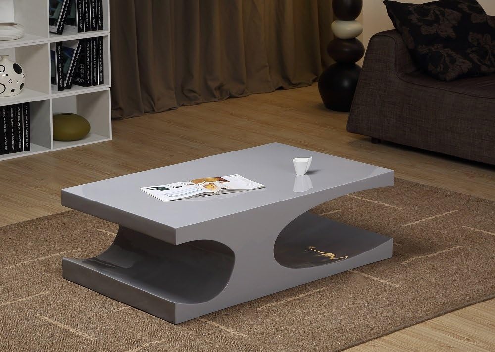 J&M Furniture Modern Coffee Table Anvil in Grey Gloss
