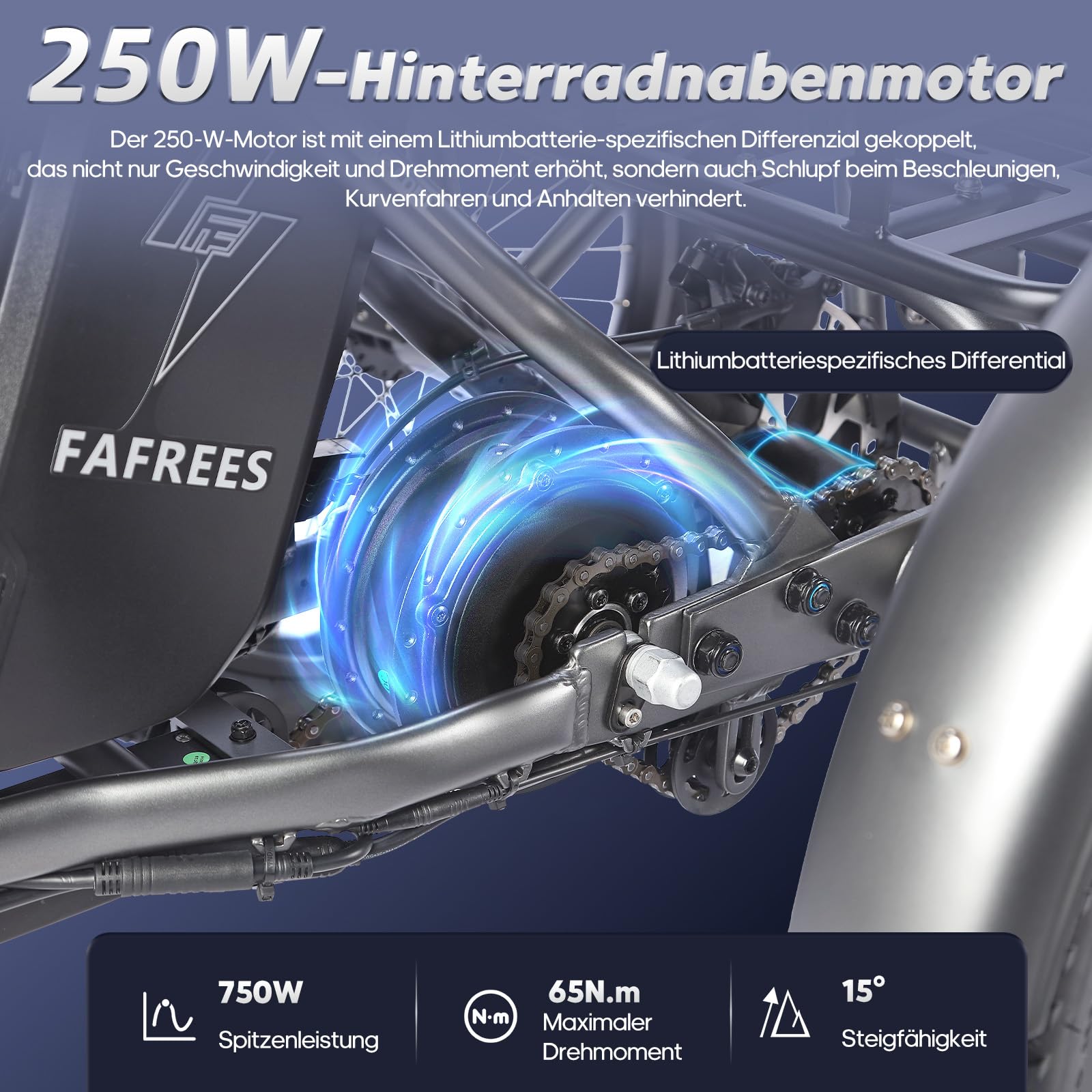 Fafrees F20 Mate faltbares Elektro-Dreirad E-Bike 20 Zoll Fat Tire, 48V 20Ah Akku 120km, hydraulische Feststellbremsen, 180kg Traglast mit Korb