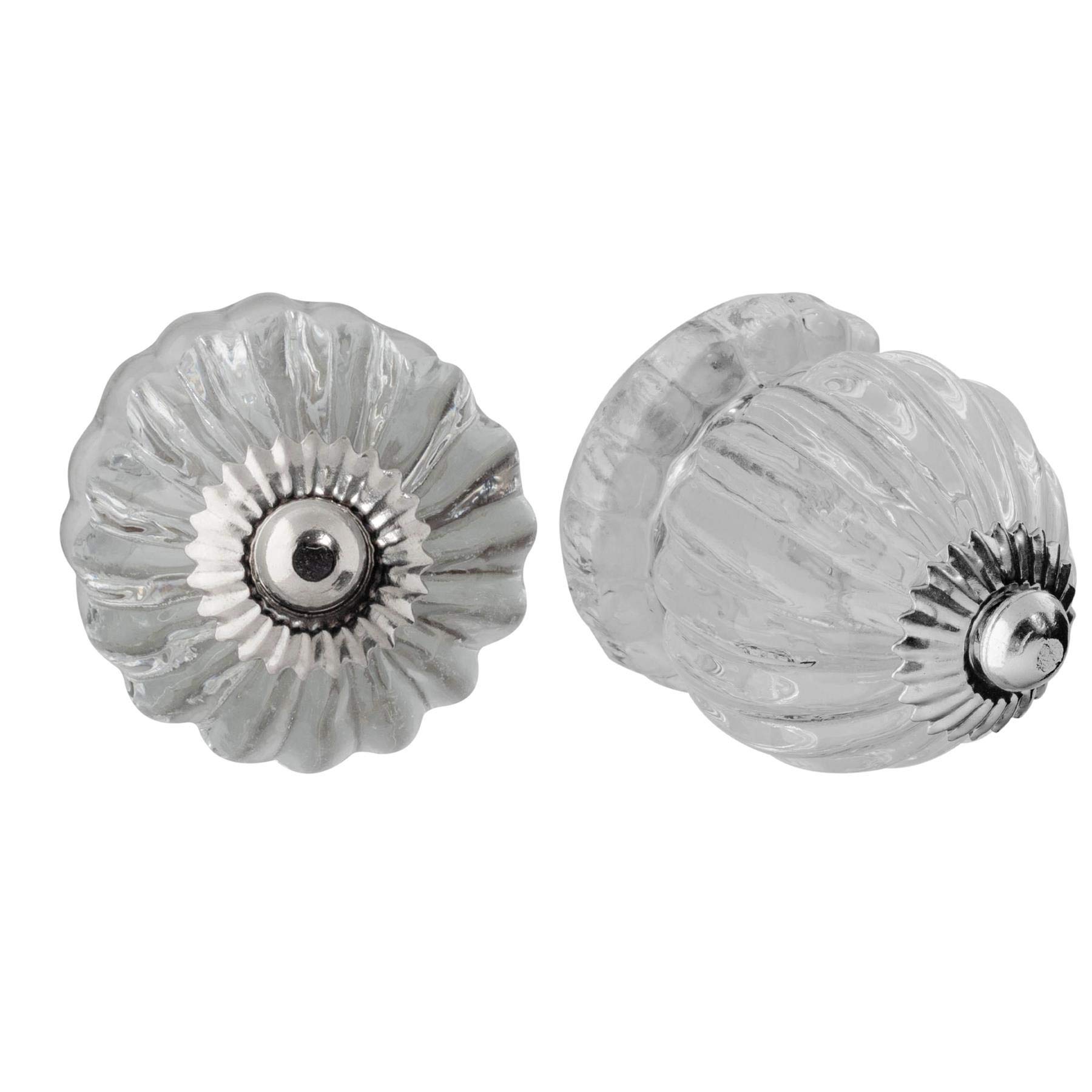 Nicola Spring Glass Cupboard Drawer Handle Knobs - Pack of 12