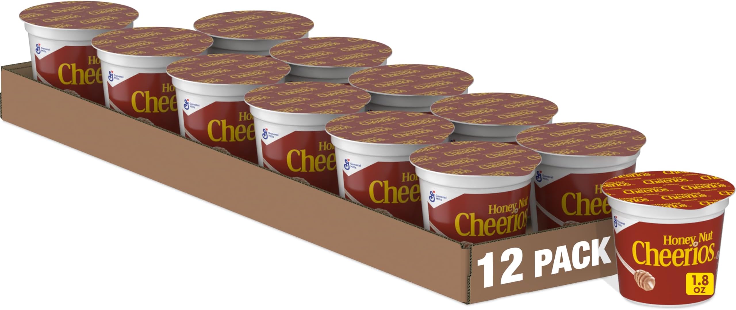 Honey Nut Cereal Cereals Cup, 1.8 oz, 12 Pack Honey Nut Cheerios Cereal Cup, 1.8 oz, 12 Pack