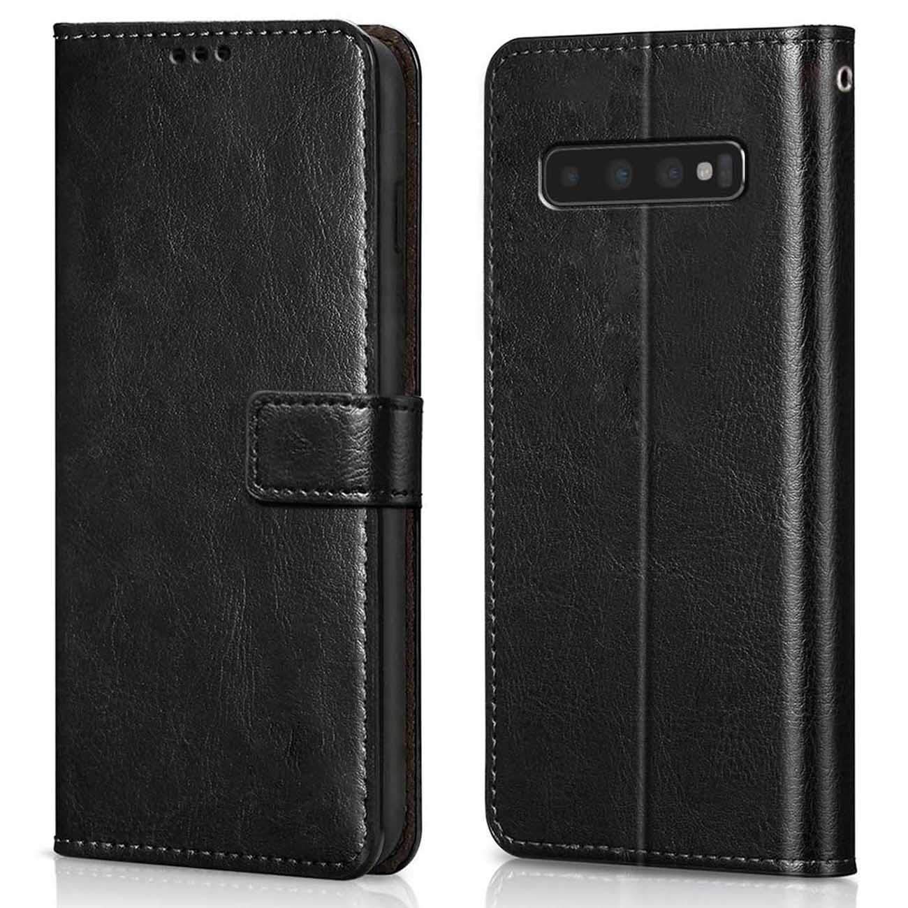 WOW IMAGINE Shock Proof Flip Cover Back Case Cover for Samsung Galaxy S10 Plus (Flexible | Leather Finish | Card Pockets Wallet & Stand | Black) (B084C21L88) Amazon Price History, Amazon Price Tracker