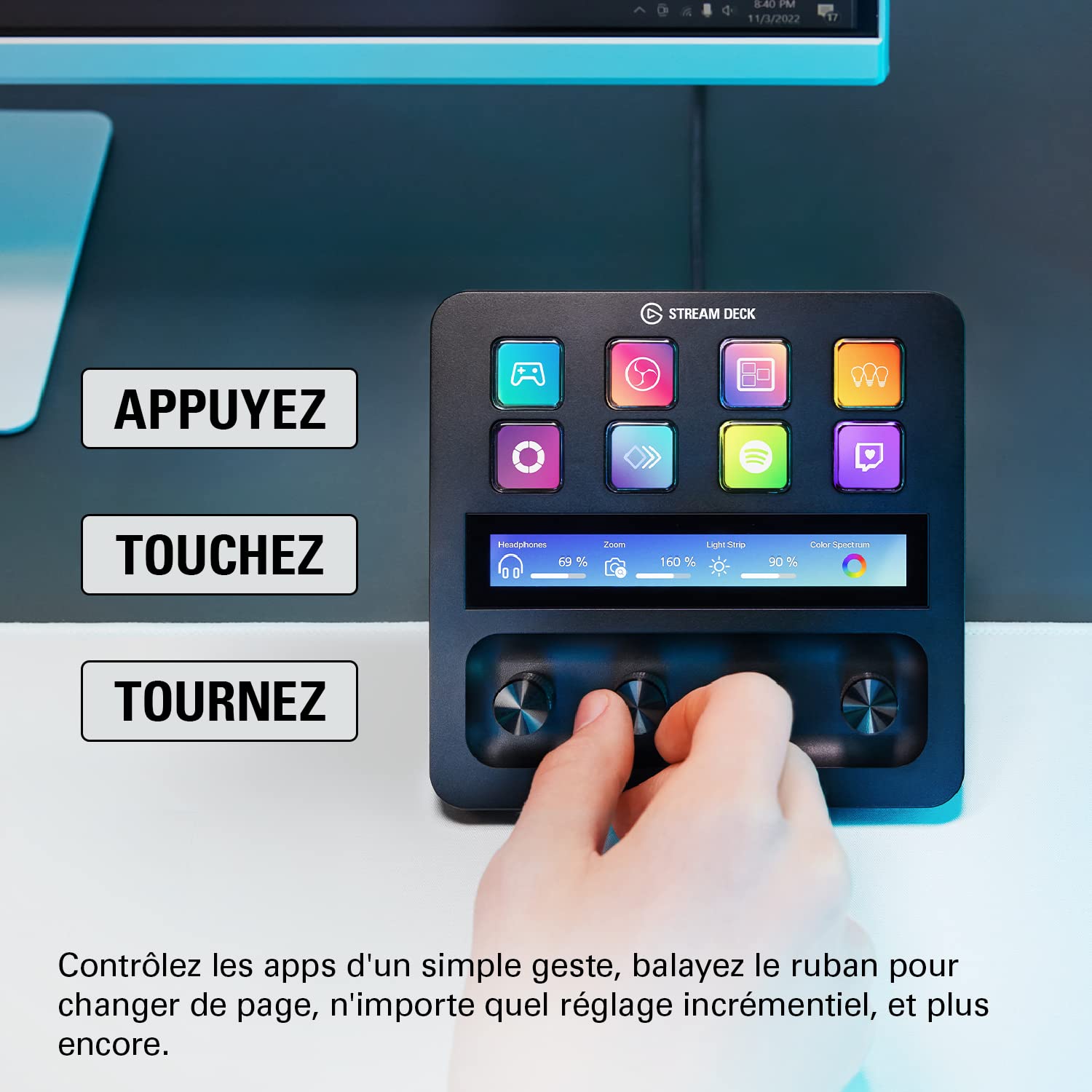 Elgato Pack Mixage Audio - console de mixage, interface de studio, Micro XLR dynamique pour podcast, créateurs de contenus, streaming, gaming, ruban tactile, boutons et touches LCD, compatible PC/Mac