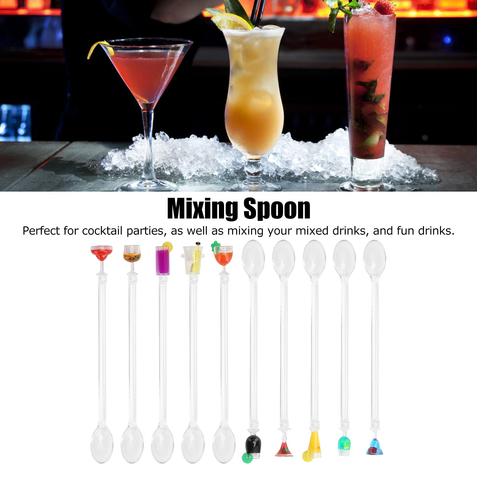 Drink Stirrers, Cute Resistant Stirring Spoon for Restaurants, Bars, Cafes (small mixing spoon)