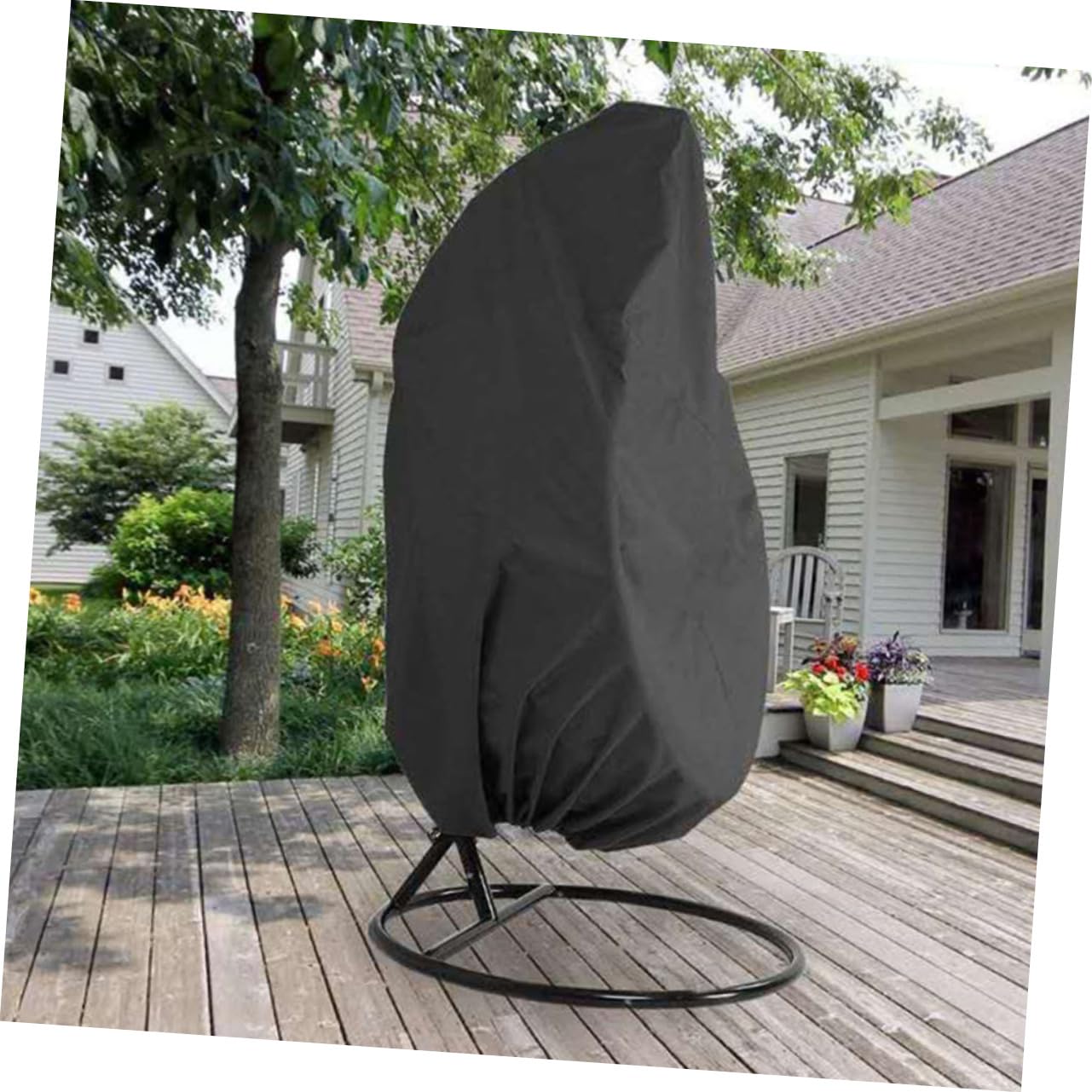 Toddmomy 2 Pièces Cache-poussière Planeur Usine Bistro Siège D'appoint Maison Housses De Chaise D'extérieur Imperméables Chaise Hamac Oscillante Chaise De Jardin Polyester (polyester) Black