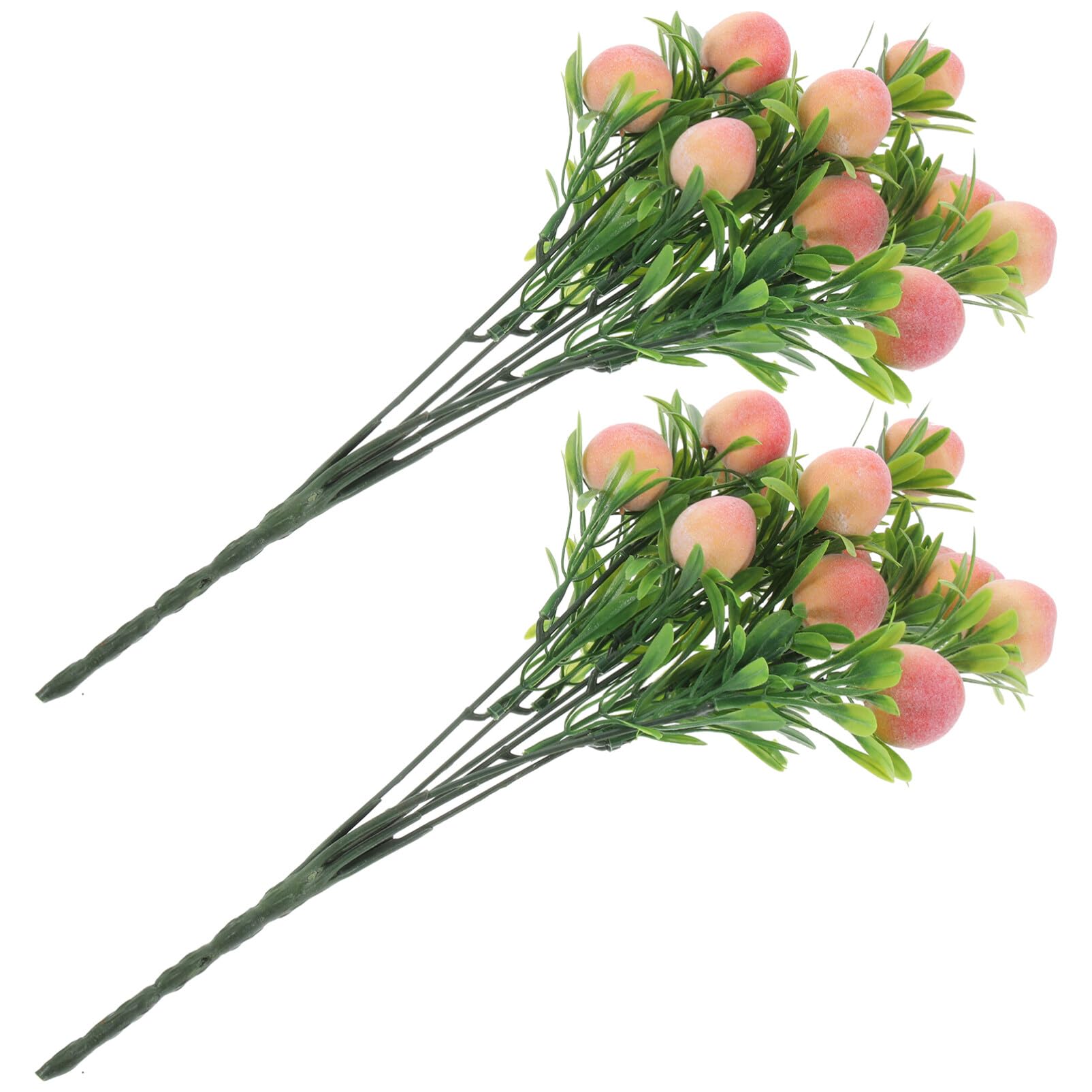 HOLIDYOYO 2pcs Fake Peaches Artificial Peach Branch: Floral Arrangement Decor for Home & Party Fake Peach Branch Faux Fruit Branches Artificial Flowers Bouquet Plant Decor Tree Plastic