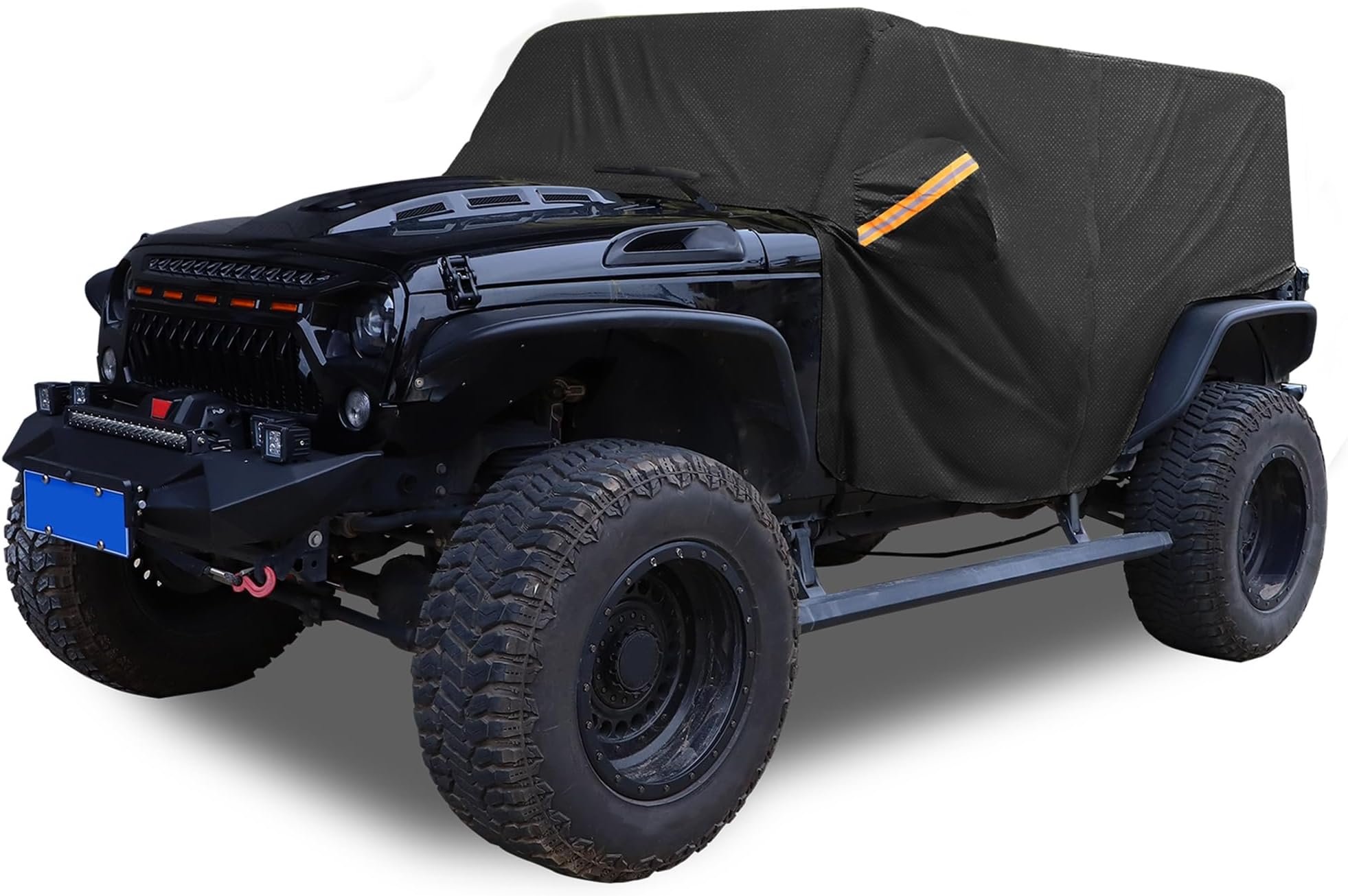 X AUTOHAUX SUV Car Cover Cab Cover Fit for Jeep Wrangler JK JL Hardtop 2 Door 2007-2021 Outdoor Sun Dust Wind Snow Protection 210D Oxford with Driver Door Zipper Black