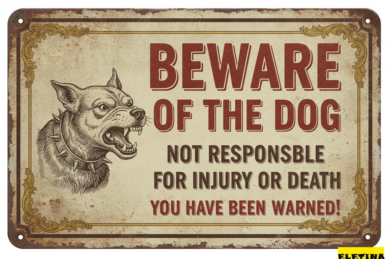 Beware Belgian Malinois Dog Tin Sign, 8x12 Inch Yard