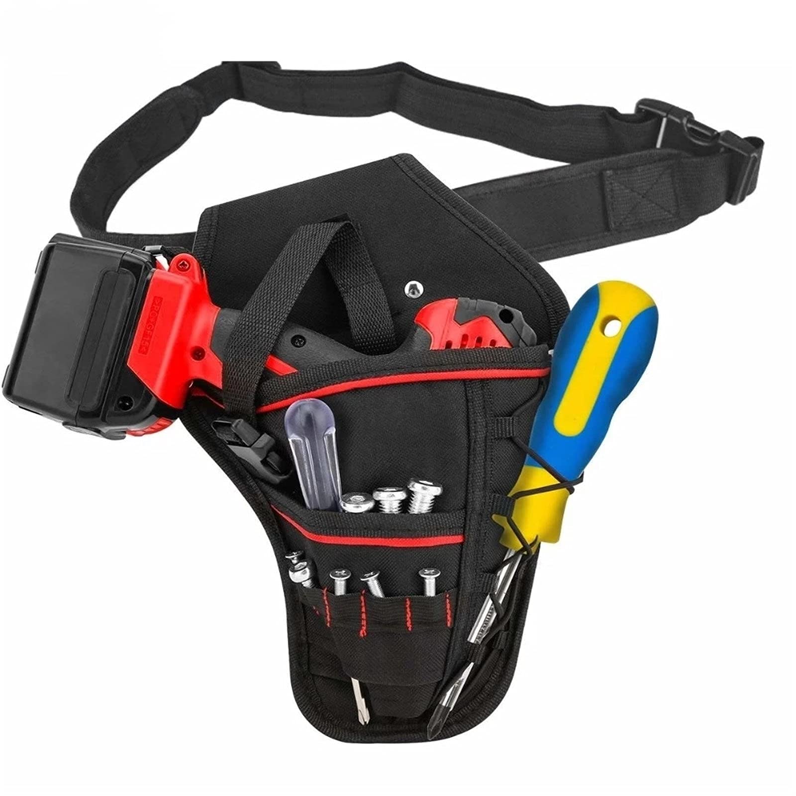 MyrRhe Cinturón de Herramientas Impermeable Multifuncional: Bolsa de Herramientas de Cintura eléctrica para carpinteros: Funda para Taladro, Llave, Martillo, Bolsa para Destornillador