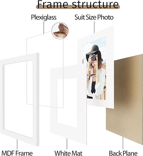 Miniatura 656 de Picrit - Juego de 12 portarretratos de 5 x 7 pulgadas para colgar en la pared o exhibir sobre una mesa, para fotos de 4 x 6 con paspartú o 5 x 7