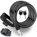 Hapleby Premium Bike Lock with 2pcs Keys, Professional Bike Cable Lock of 4 Feet, Heavy Duty Bicycle Lock Cable for Strong Anti-Theft, Come with 1PCS Mounting Bracket
