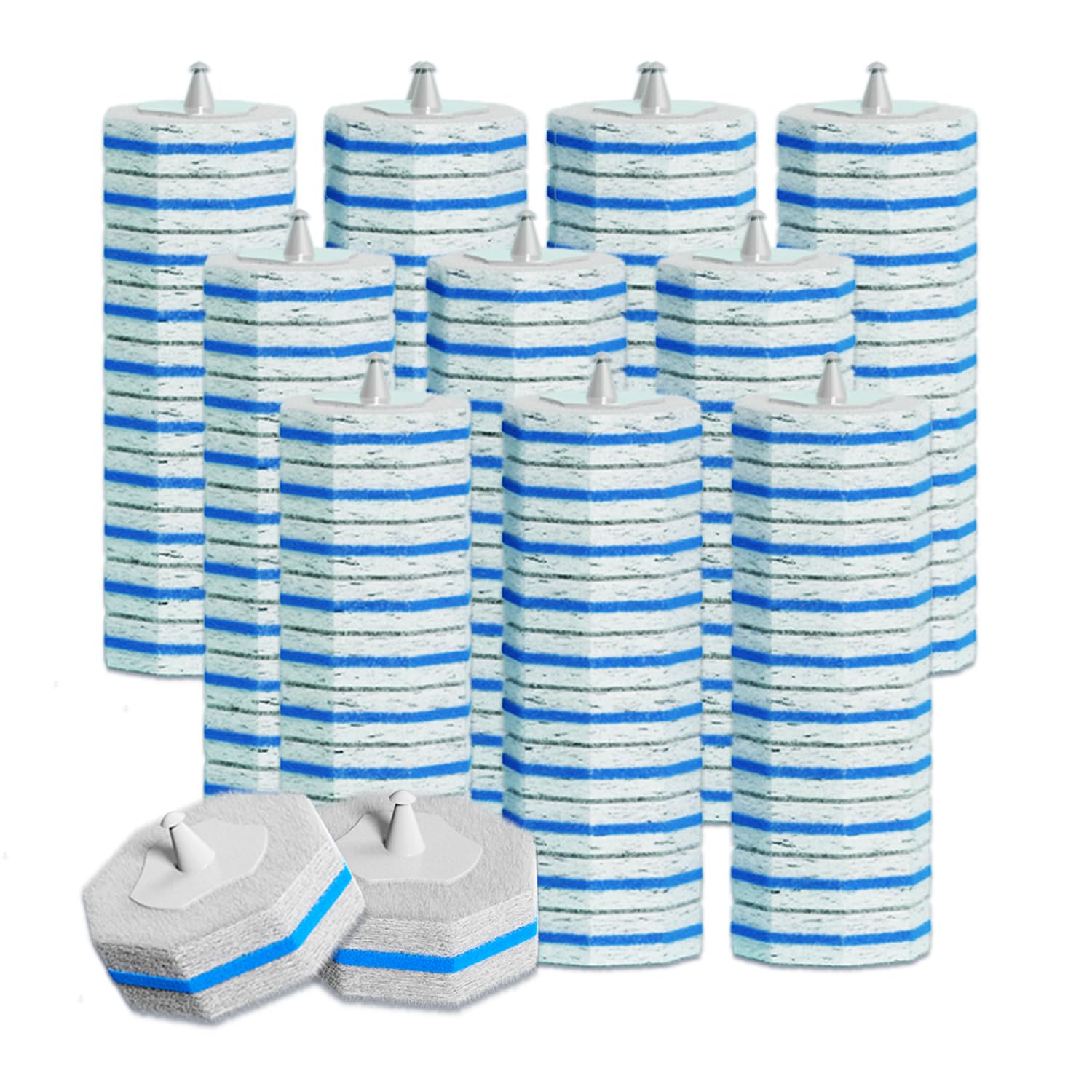 100 recambios de varita de inodoro a granel, cabezales de repuesto desechables para cepillo de inodoro, paquete económico para limpieza del hogar, limpiadores de baño, cabezales compatibles, sistema