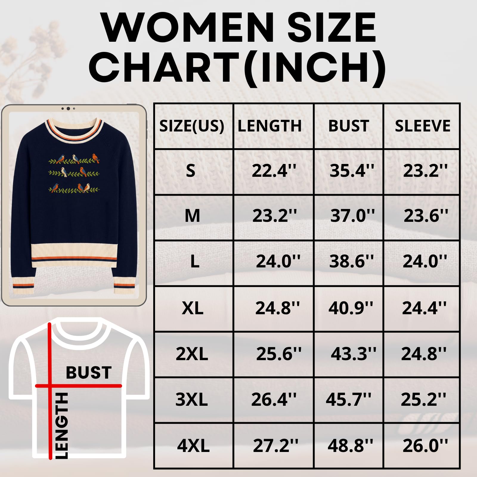 OXKnit - Maglione da donna, a maniche lunghe, girocollo, lavorato a maglia