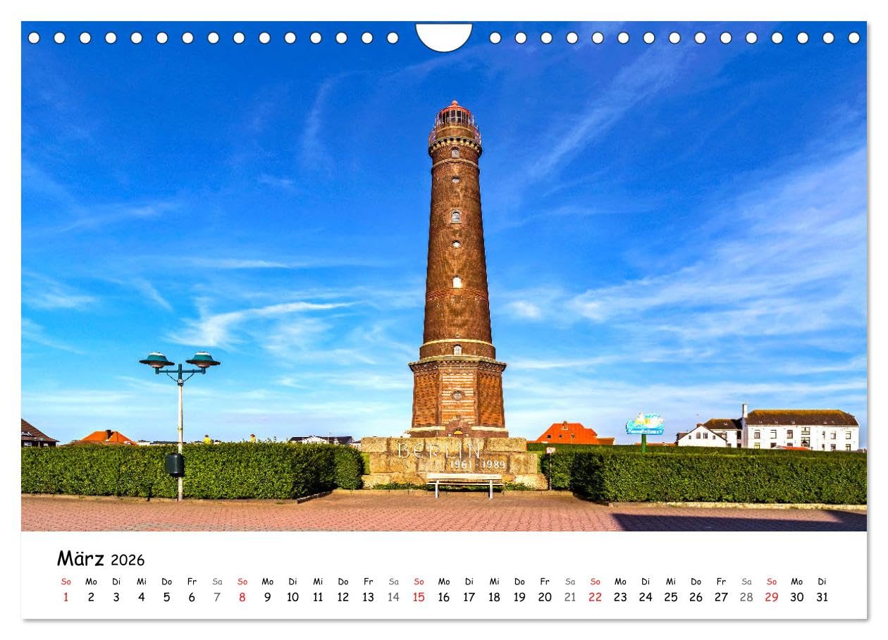 Borkum, bezaubernde Nordseeinsel (Wandkalender 2026 DIN A4 quer), CALVENDO Monatskalender: Berauschende Augenblicke der Nordseeinsel (CALVENDO Orte)