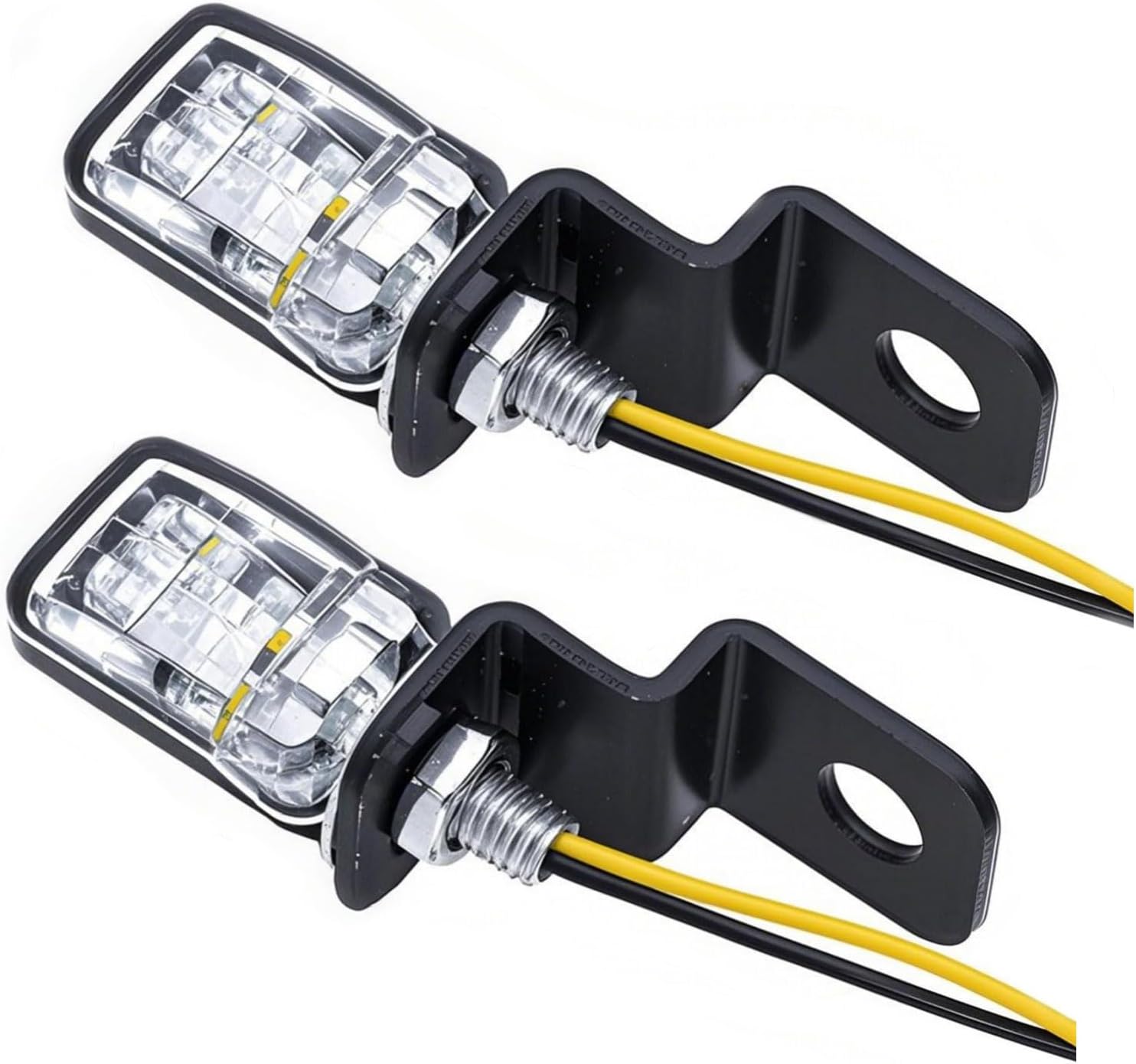 ANKIA 2PCS 12V Universal Motorcycle Front Rear Mini LED Turn Signal Indicator Blinker Light Brake Flasher For Harley Honda Suzuki Yamaha Cafe Racer Cruiser ATV Motocr (Black)