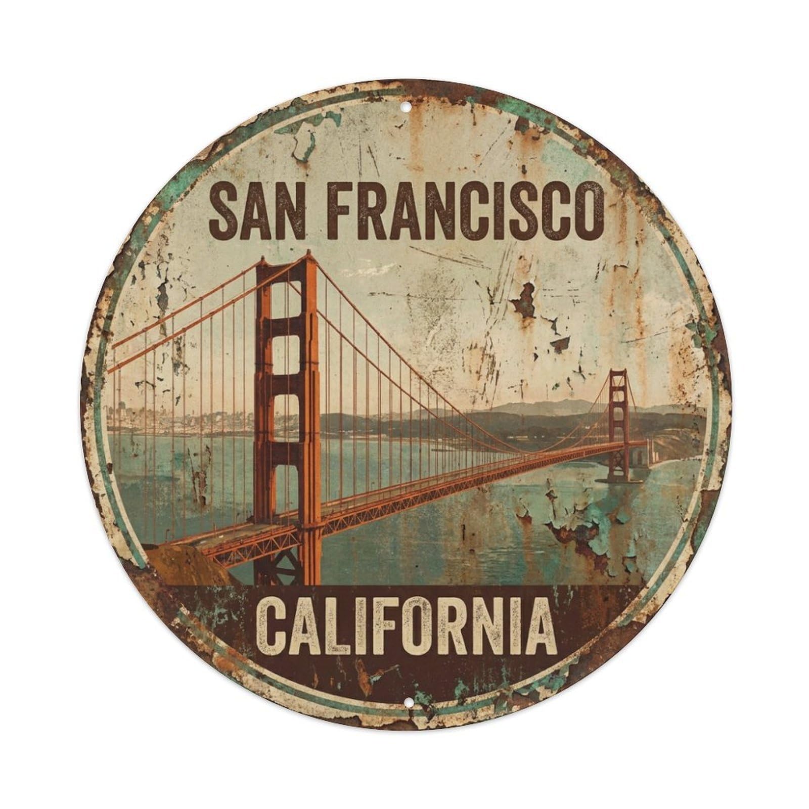 Tgrcjimh Style Metal Tin Sign Usa Vintage Travel San Francisco