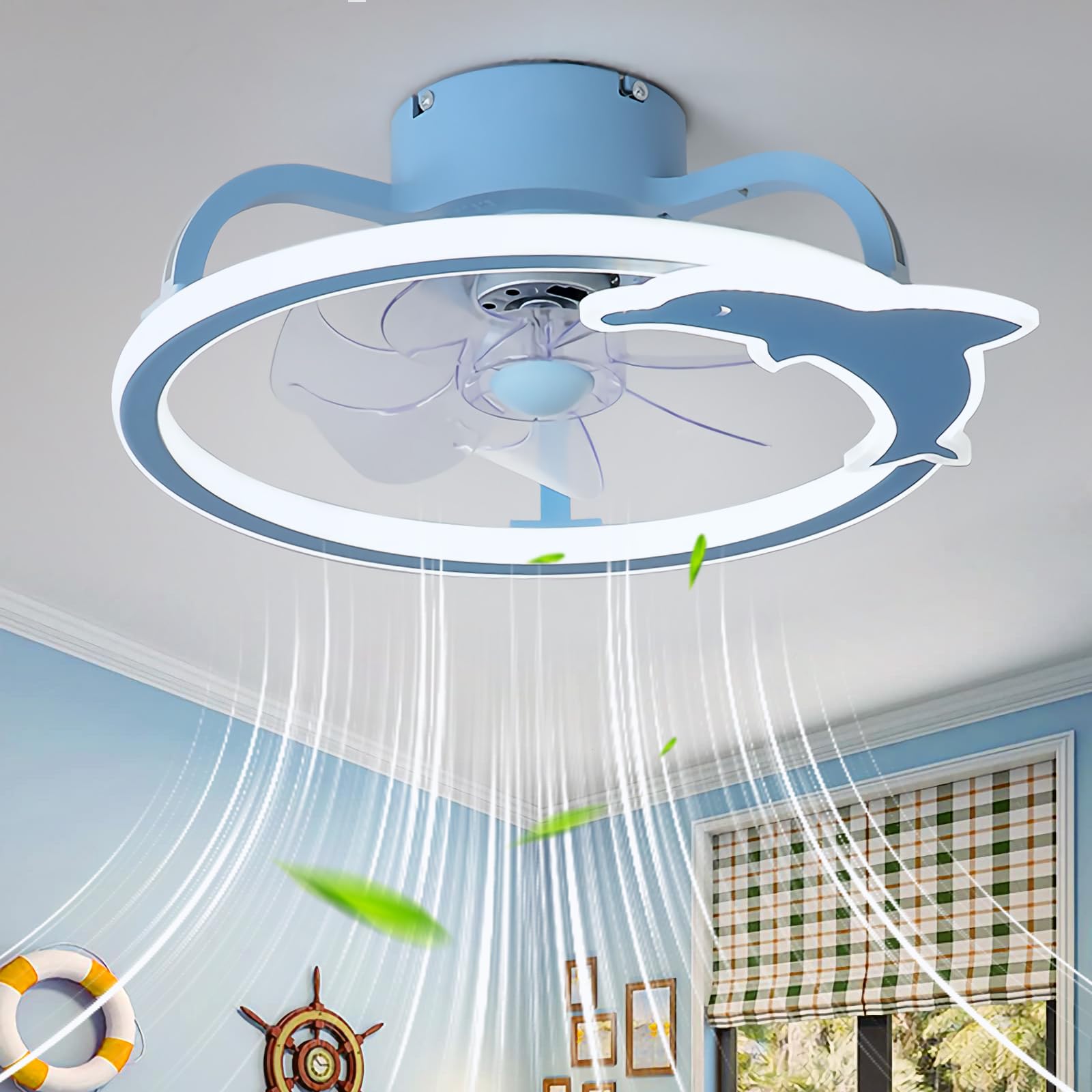 KVOYYIRA Ventilatore da Soffitto con Luce E Telecomando Silenzioso LED Dimmerabile Plafoniera con Ventilatore Integrato 5pale DC Reversibile Lampadario con Ventola per Camera da Letto Soggiorno-Grey