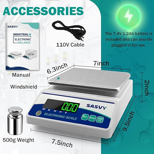 Miniatura 5 de Báscula de laboratorio 105.82 oz x 0.00 oz Escala científica gozctlb Balanza analítica electrónica digital de alta precisión para joyería, cocina,